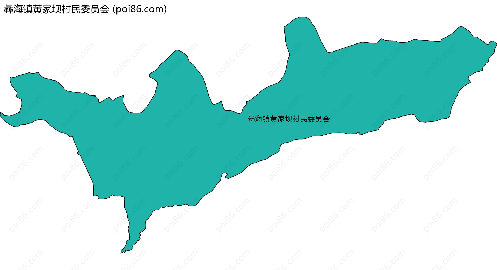 彝海镇黄家坝村民委员会边界地图
