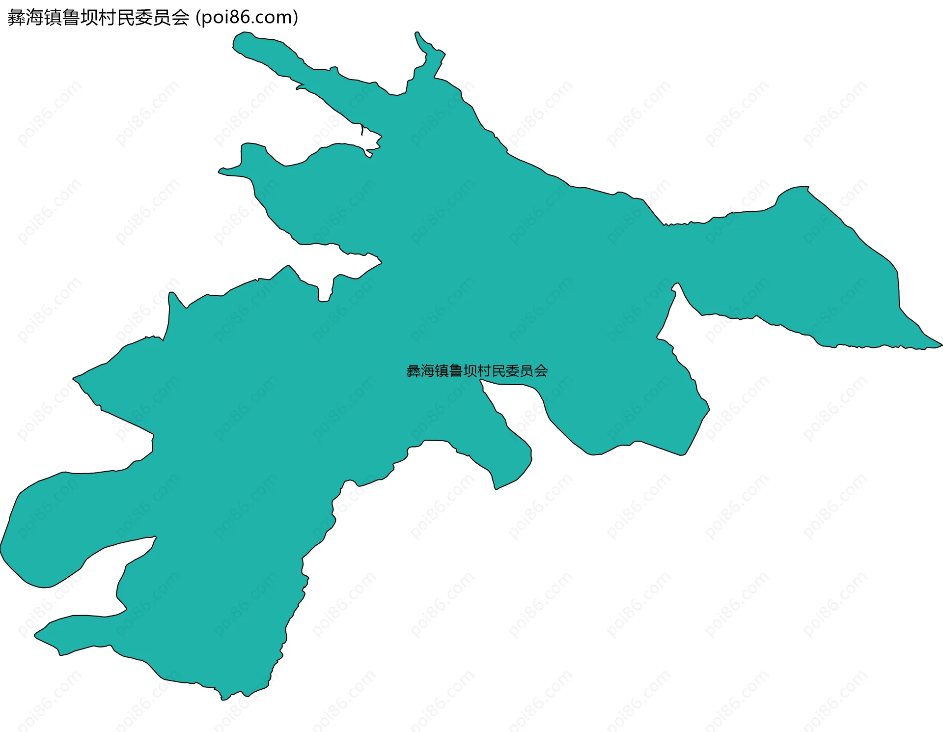 彝海镇鲁坝村民委员会边界地图