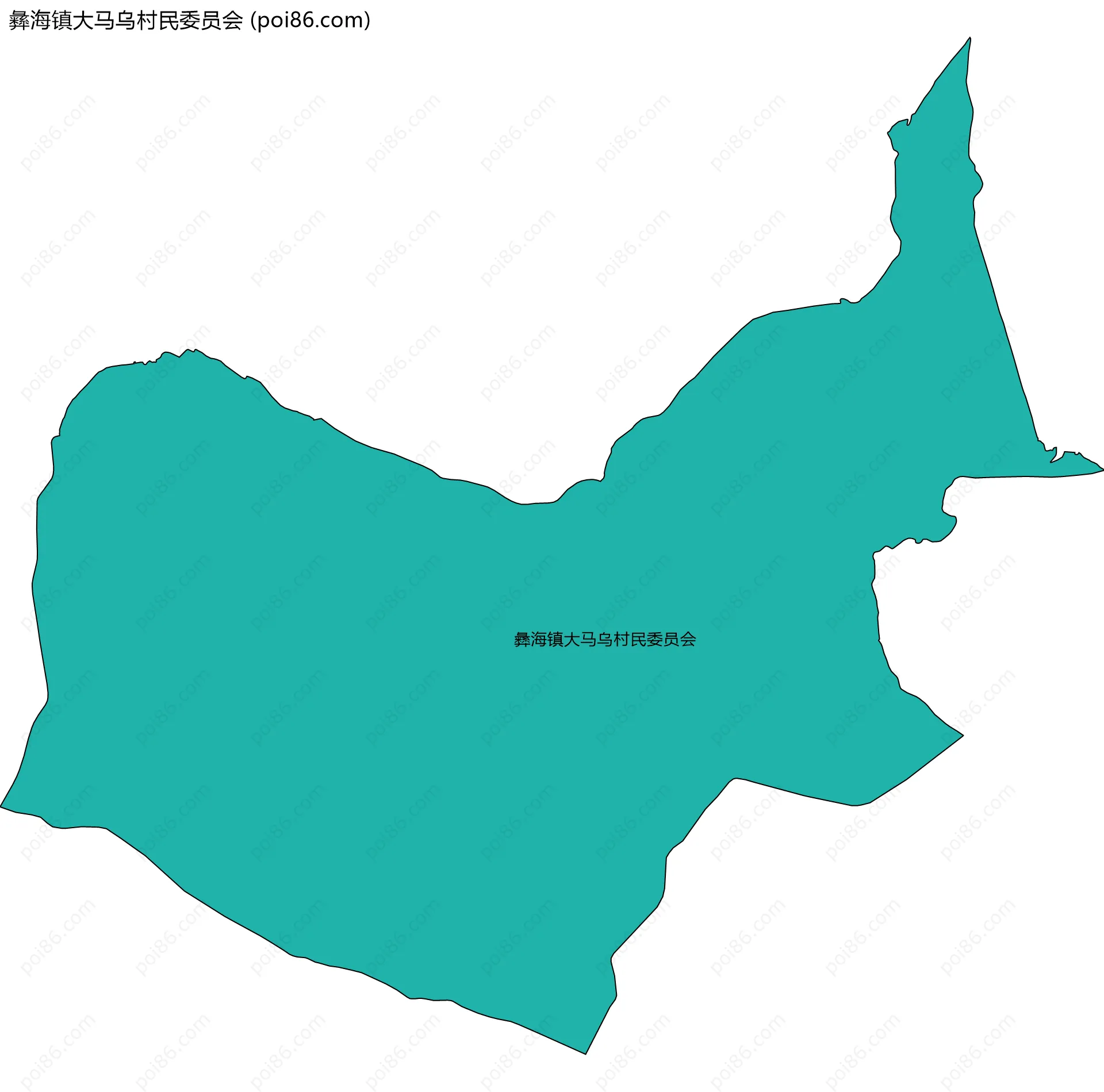 彝海镇大马乌村民委员会边界地图