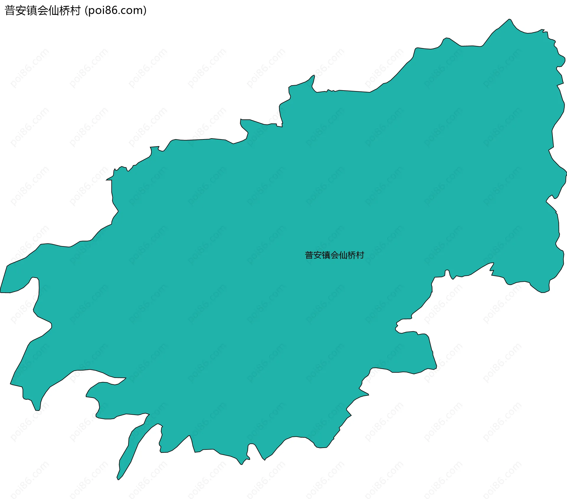 普安镇会仙桥村边界地图