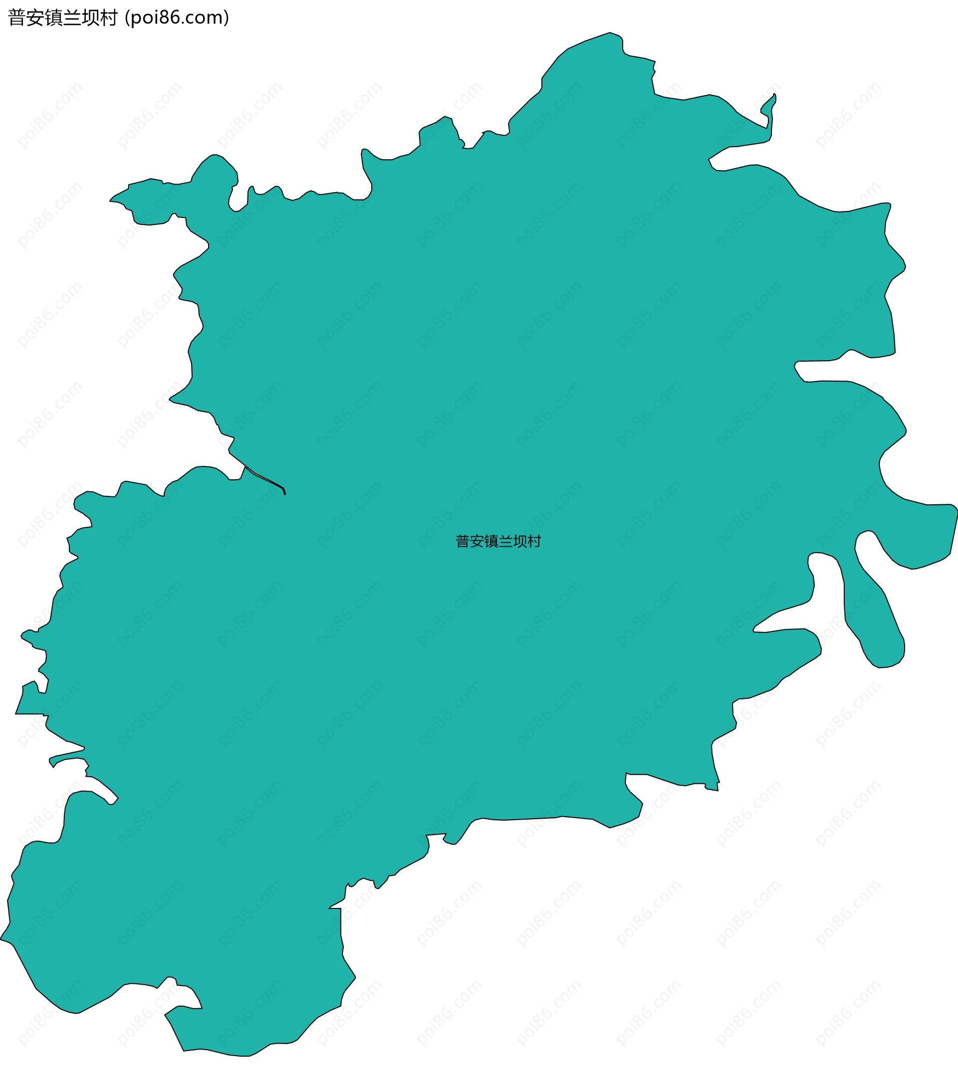 普安镇兰坝村边界地图