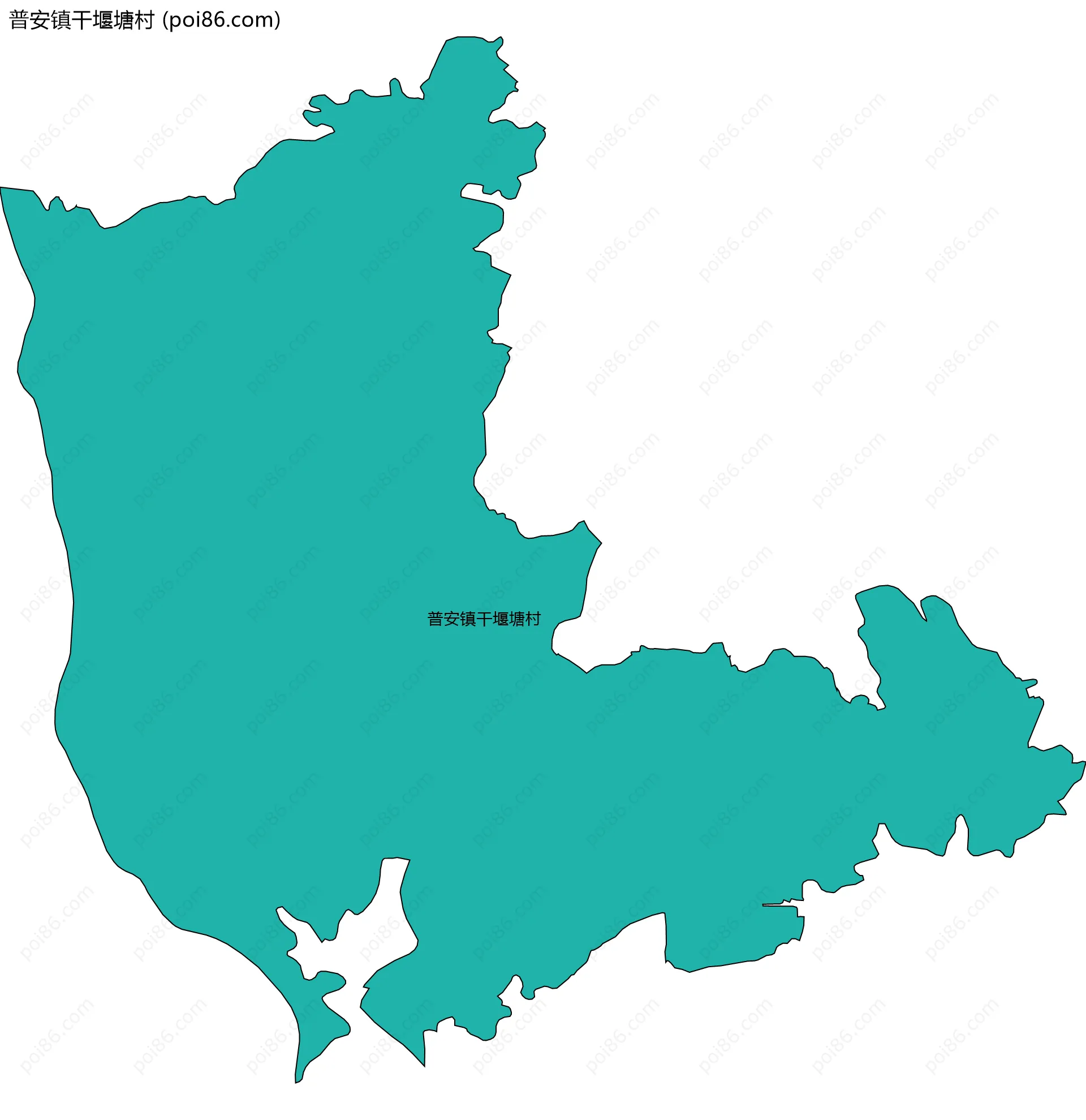 普安镇干堰塘村边界地图