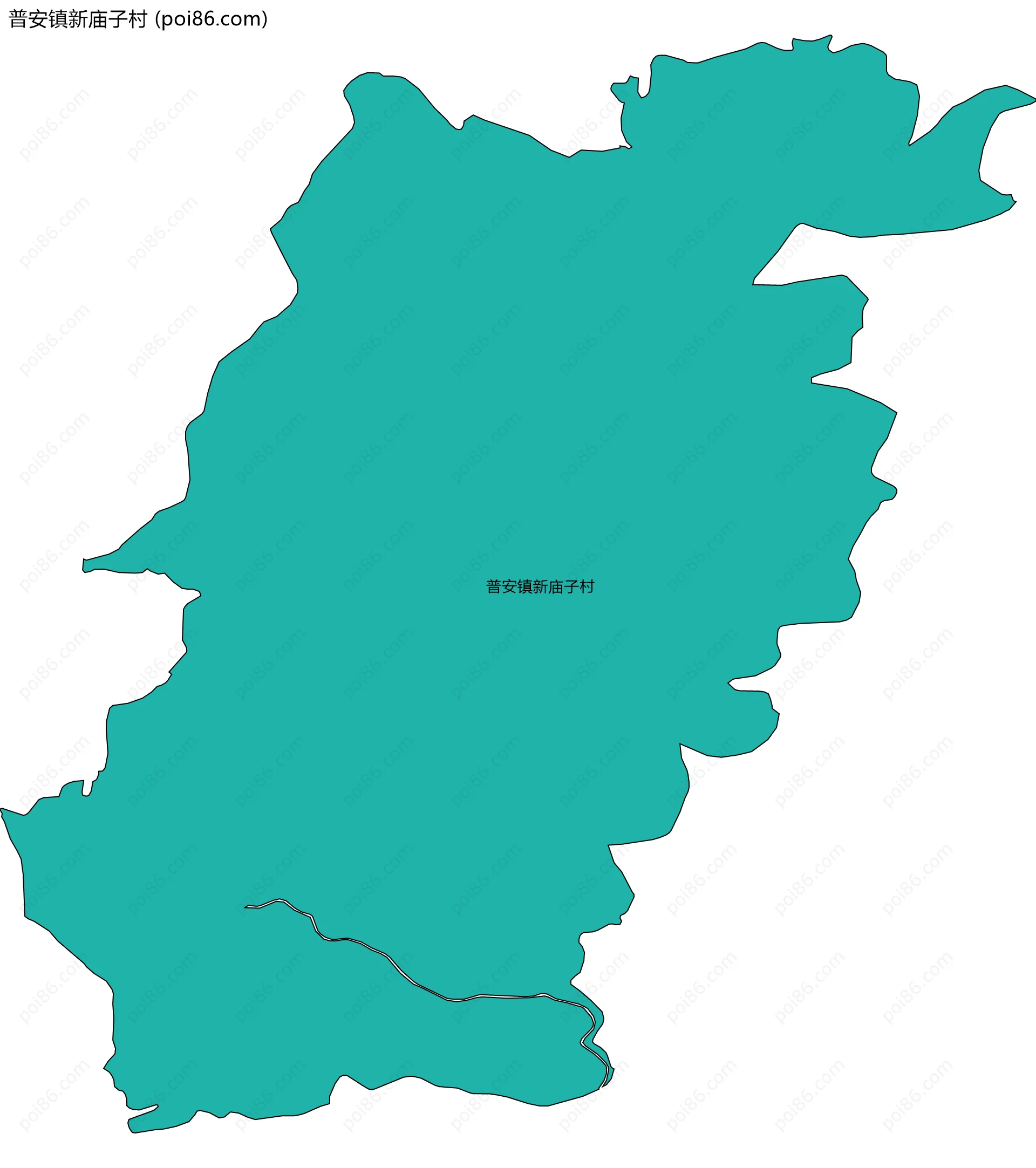 普安镇新庙子村边界地图