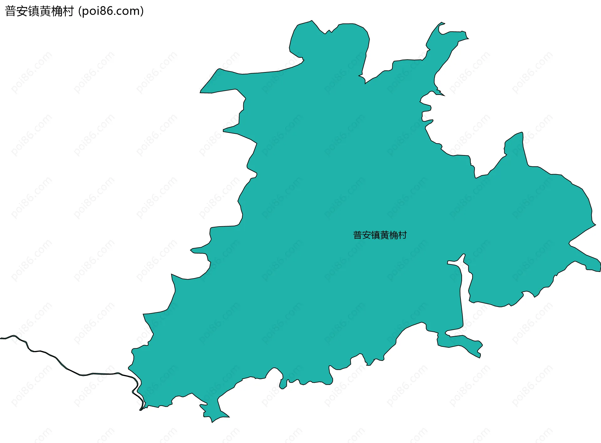 普安镇黄桷村边界地图