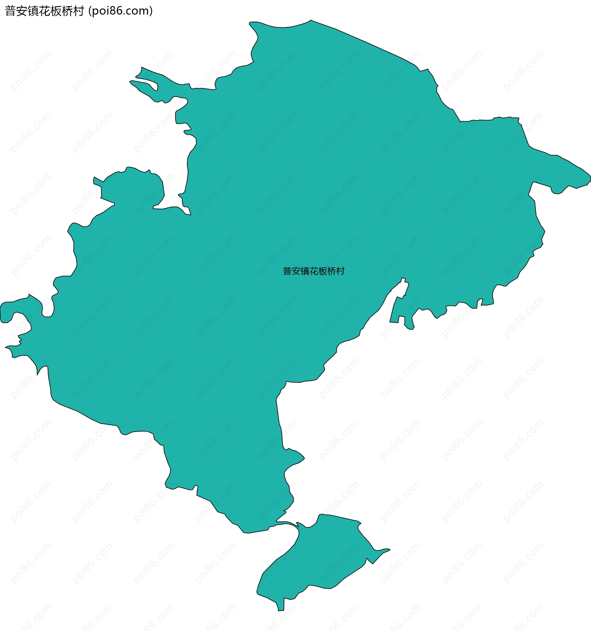 普安镇花板桥村边界地图