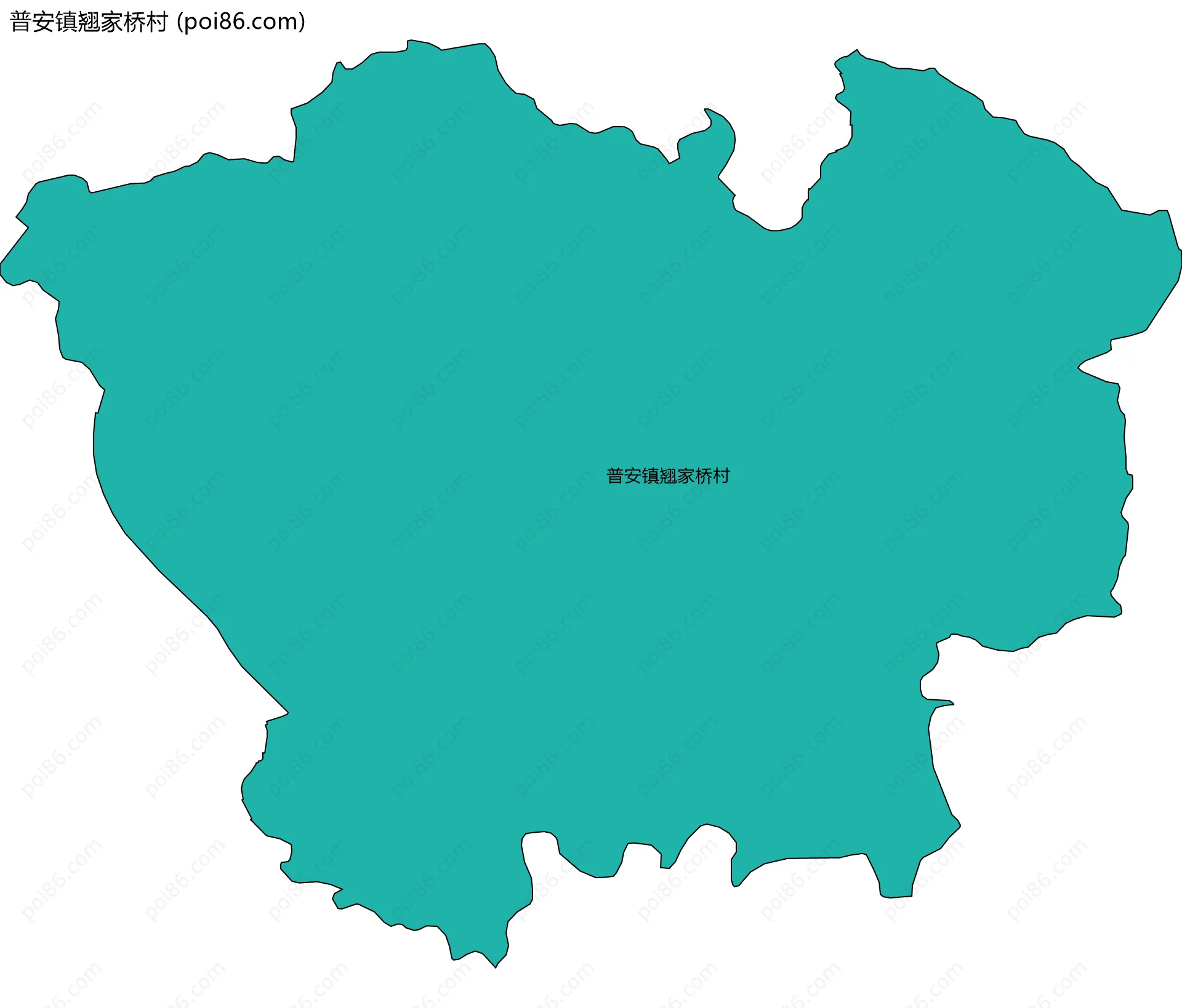 普安镇翘家桥村边界地图