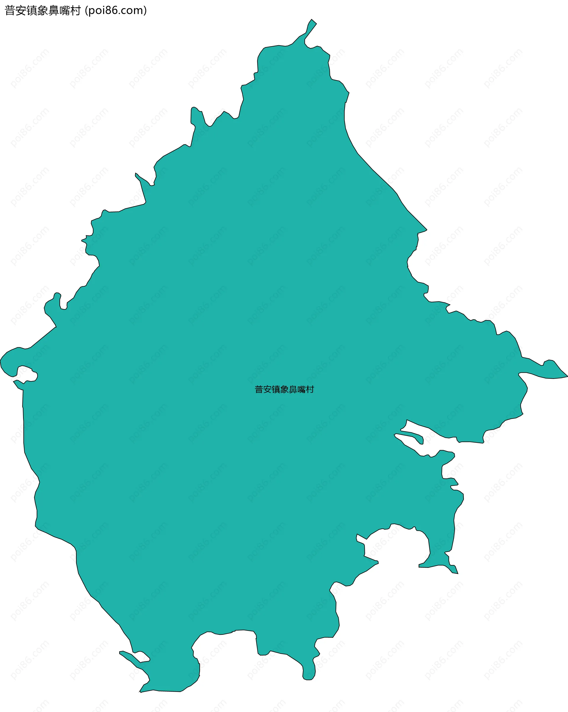 普安镇象鼻嘴村边界地图