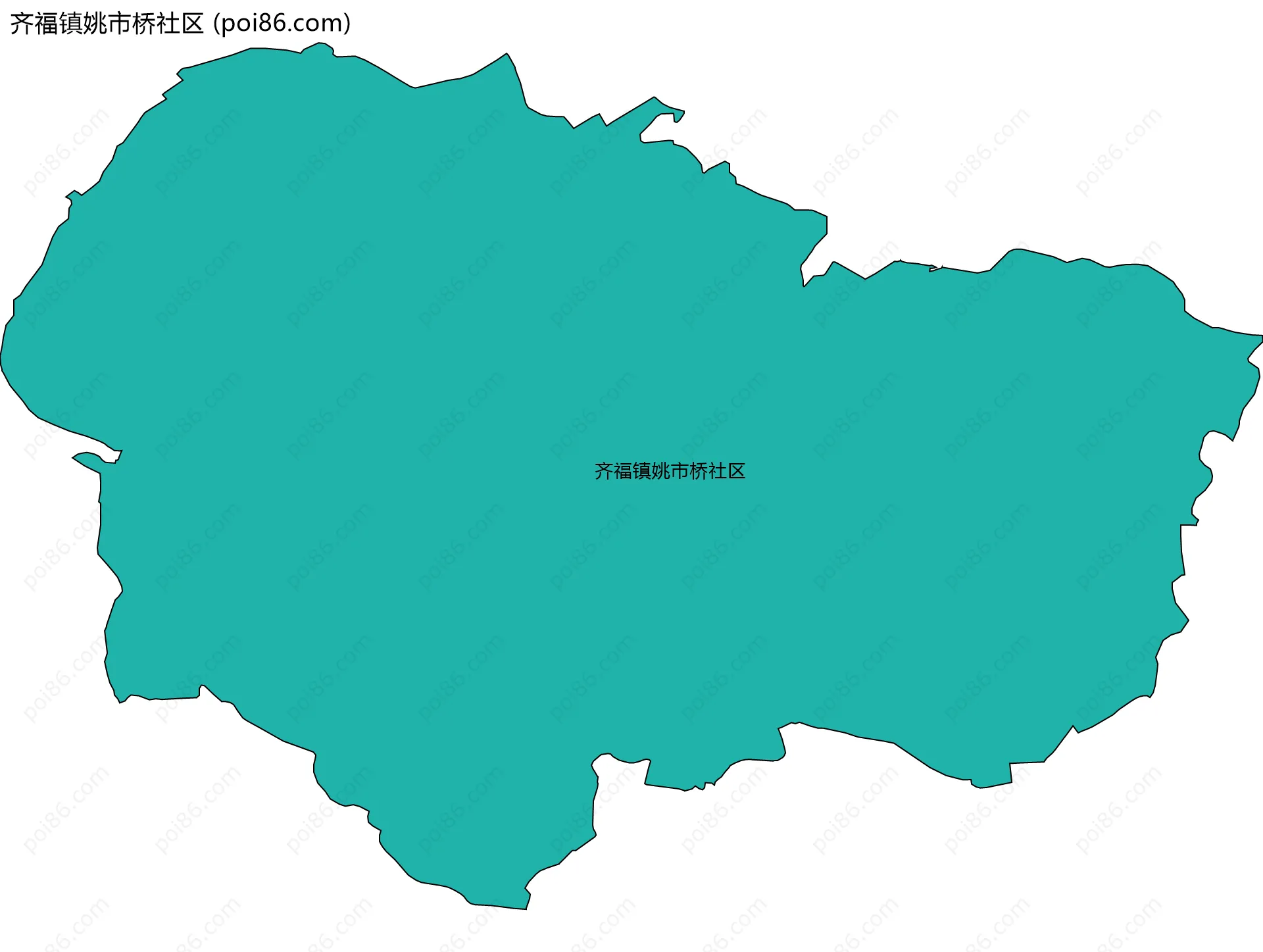 齐福镇姚市桥社区边界地图