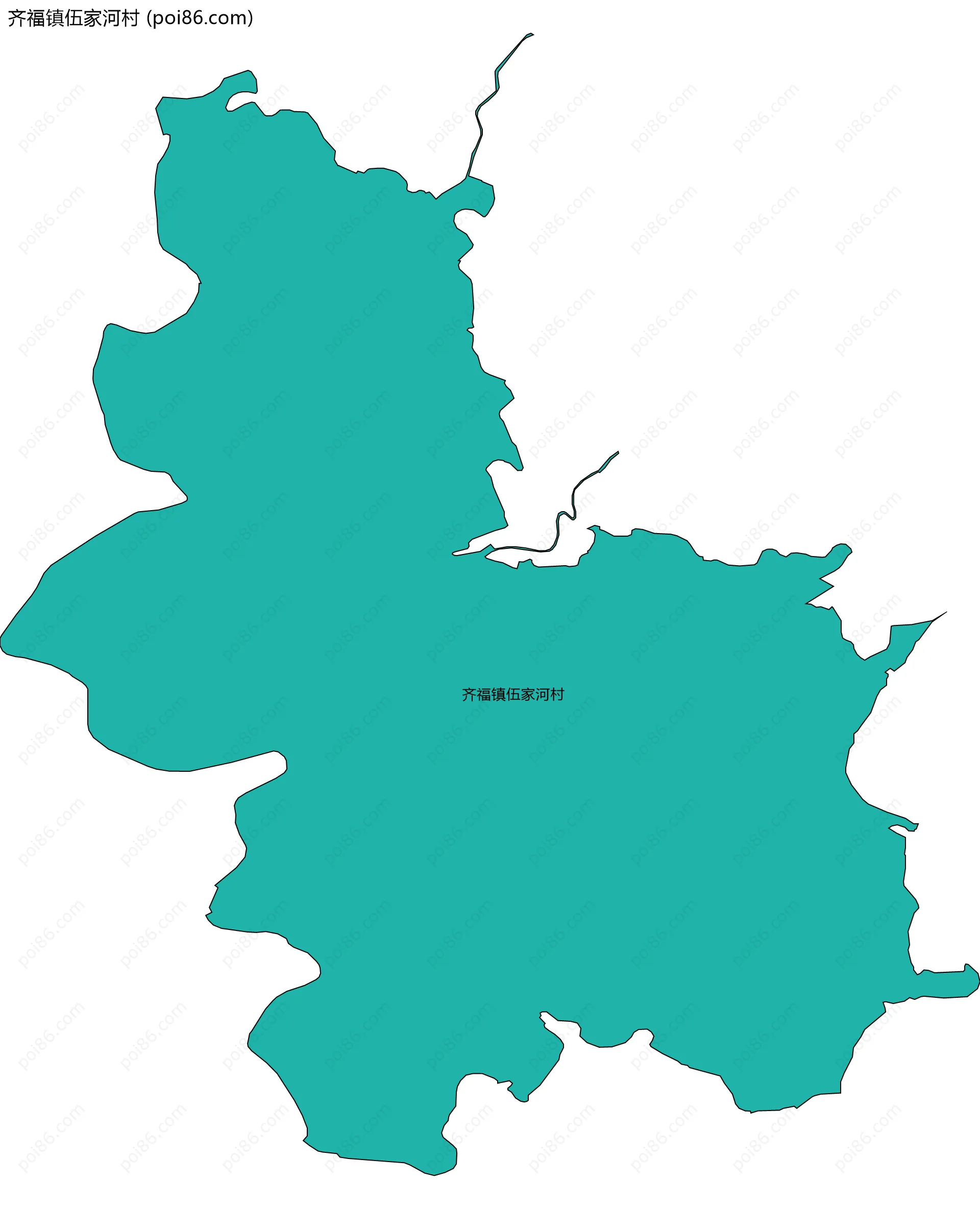 齐福镇伍家河村边界地图