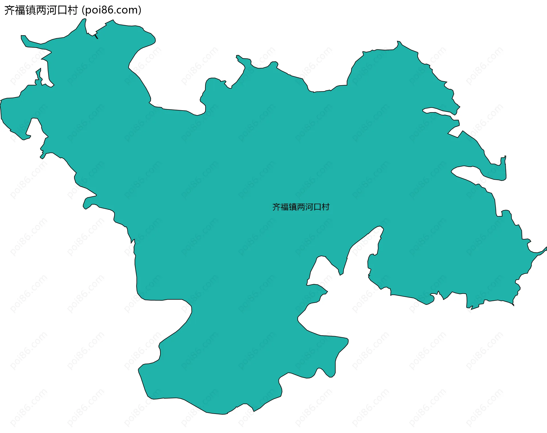 齐福镇两河口村边界地图