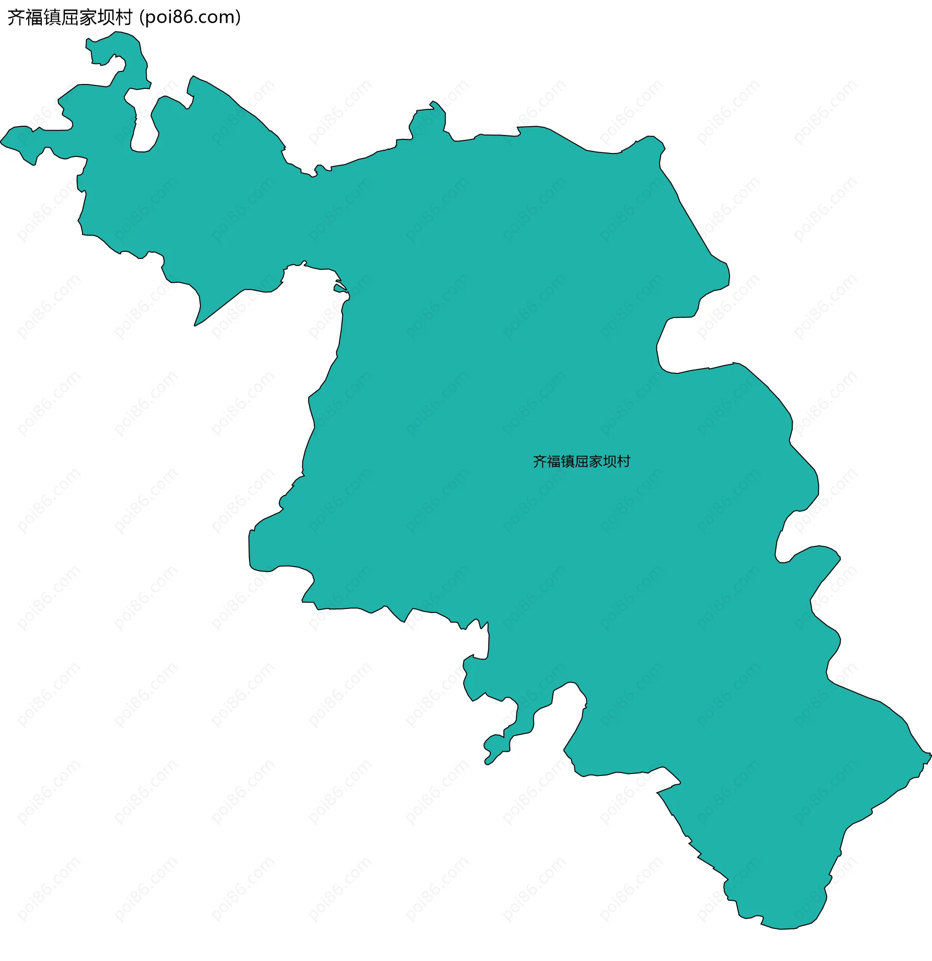 齐福镇屈家坝村边界地图