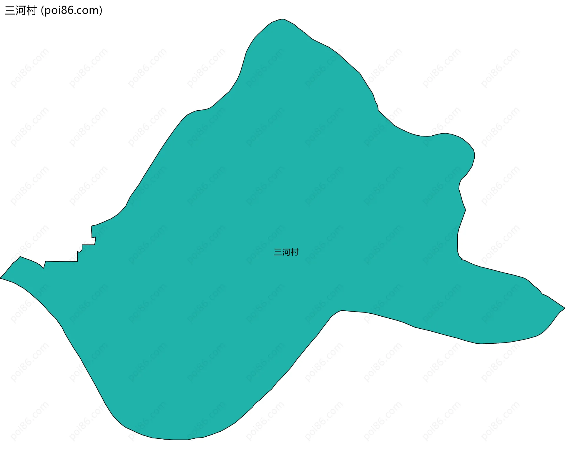 三河村边界地图