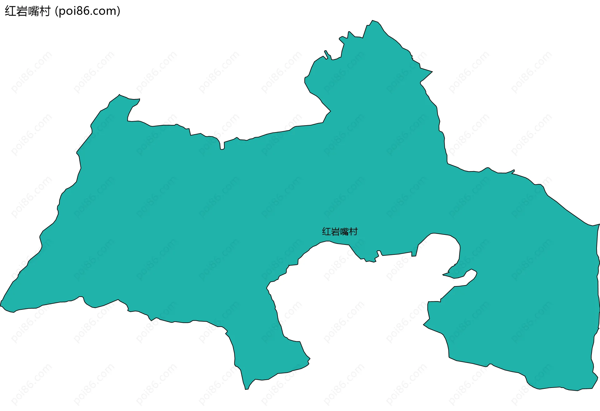 红岩嘴村边界地图