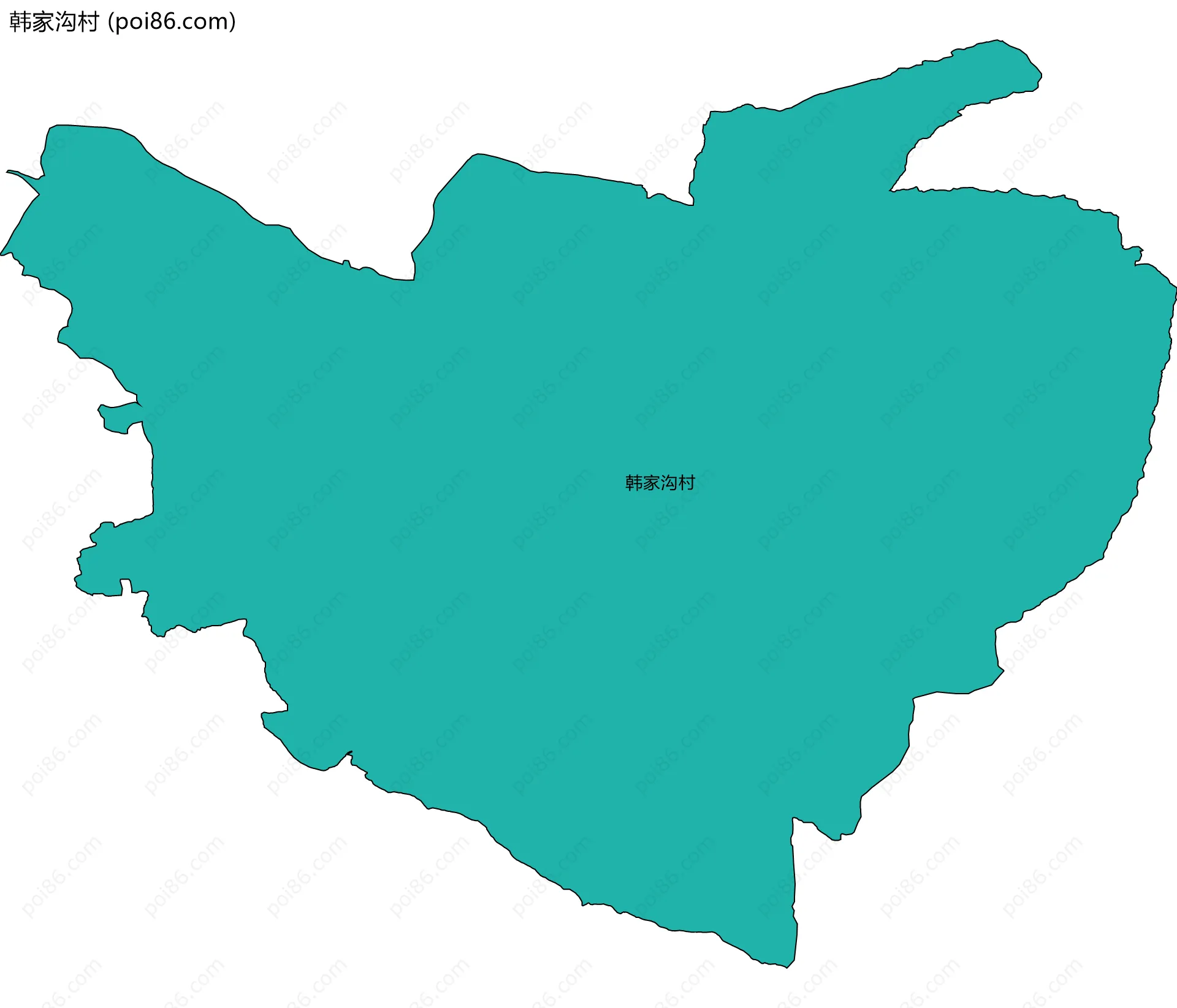 韩家沟村边界地图