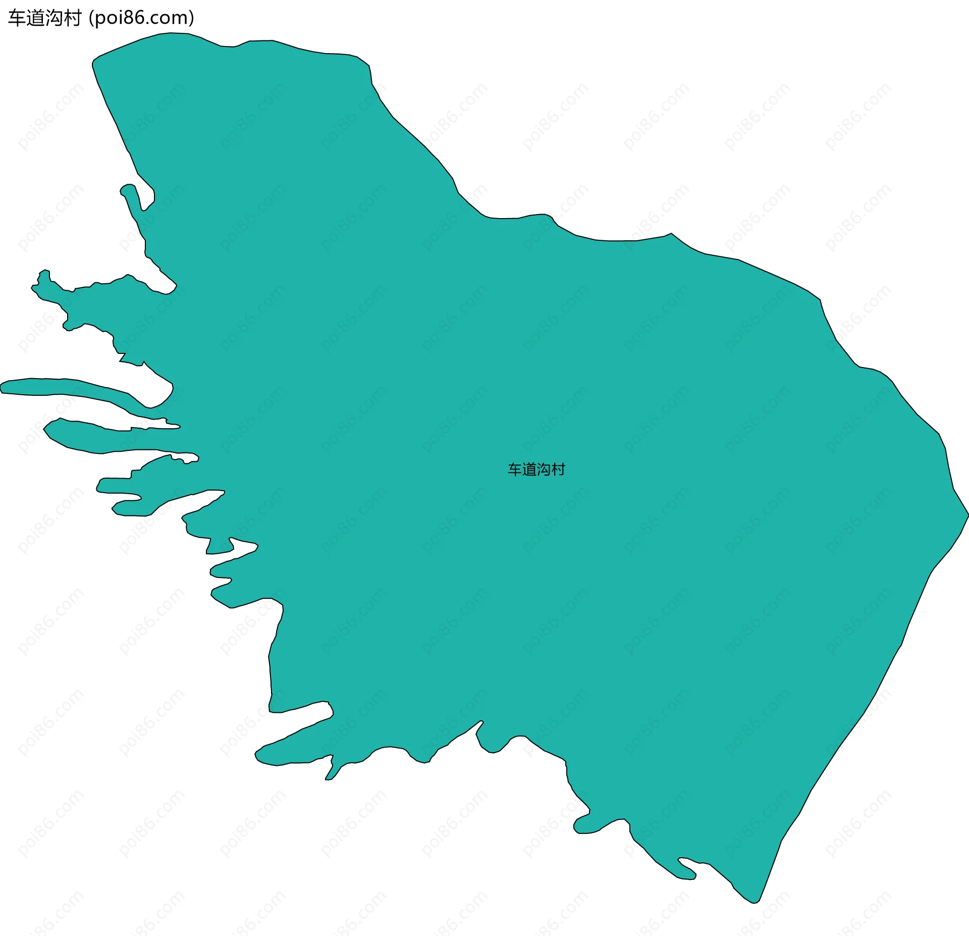 车道沟村边界地图