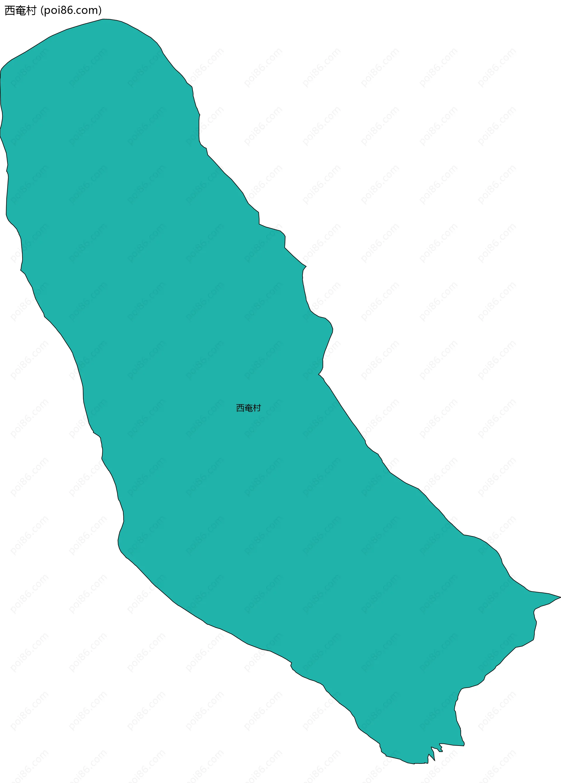 西奄村边界地图