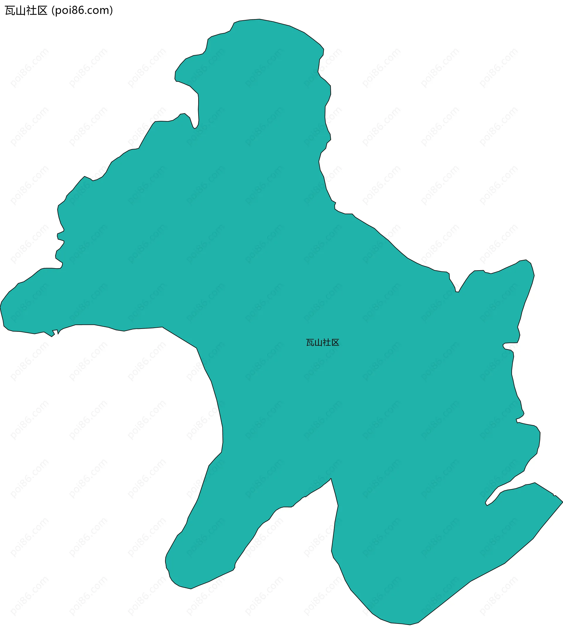 瓦山社区边界地图