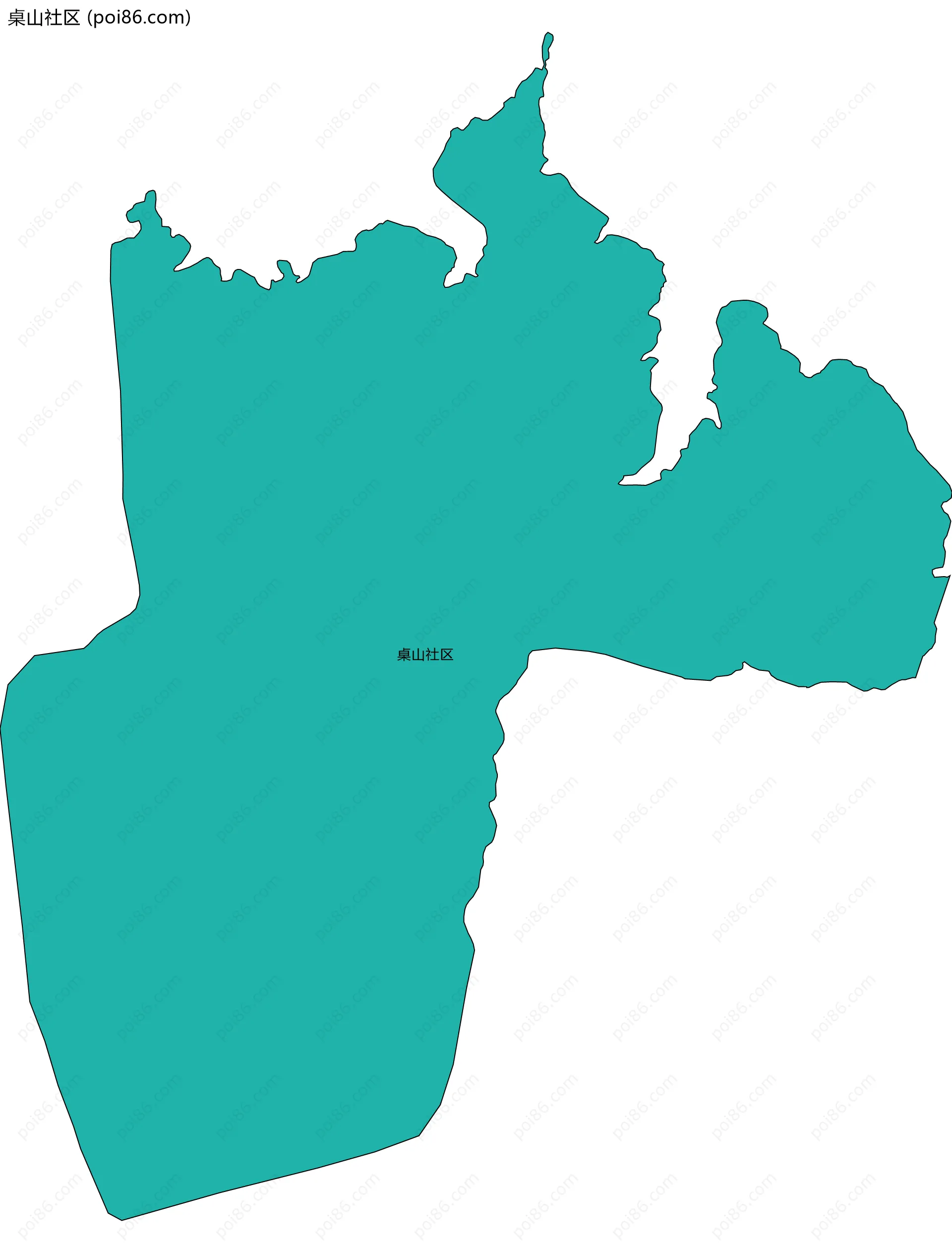 桌山社区边界地图