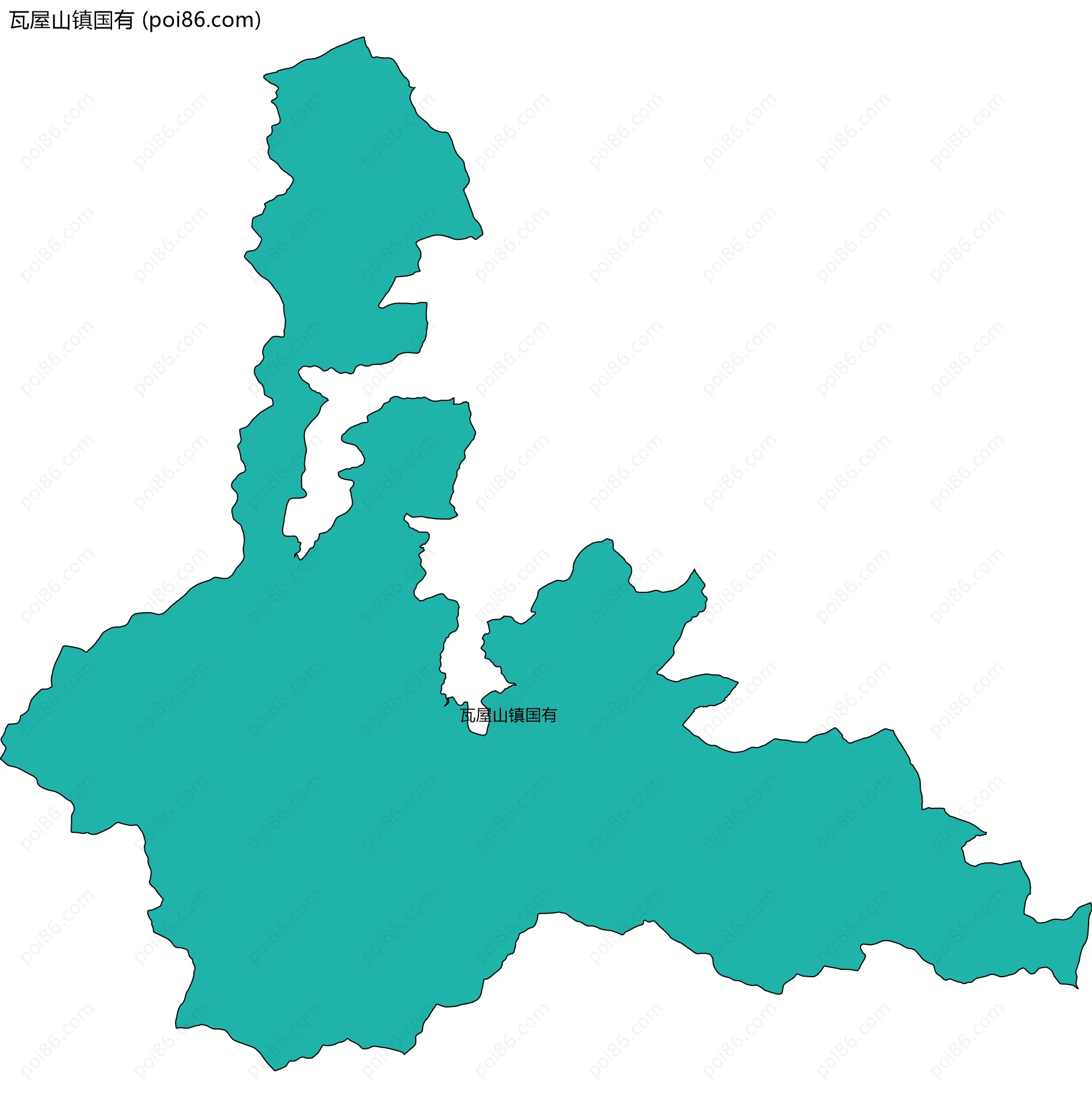瓦屋山镇国有边界地图