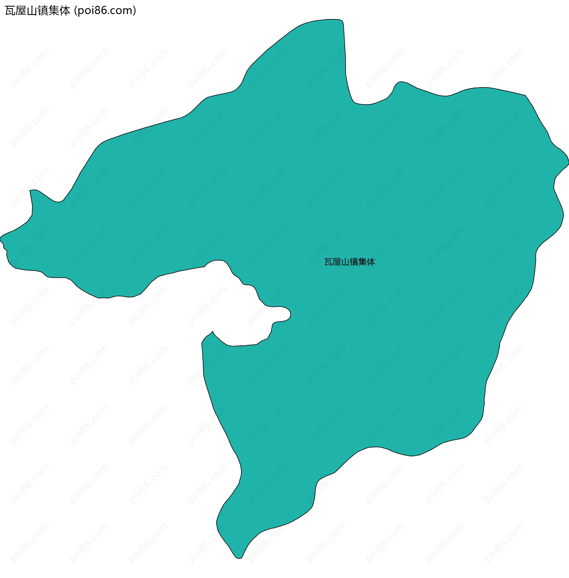瓦屋山镇集体边界地图