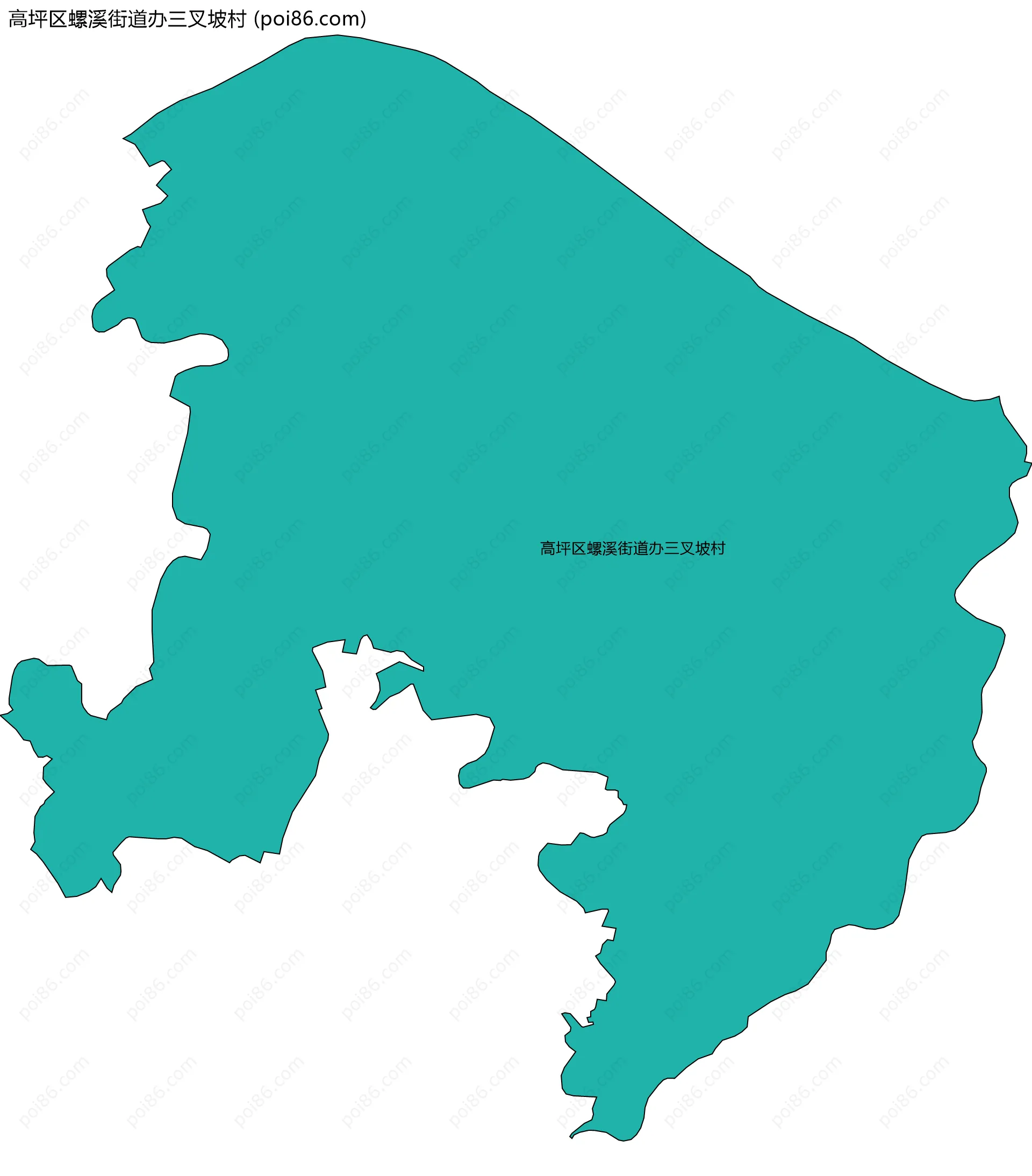 高坪区螺溪街道办三叉坡村边界地图