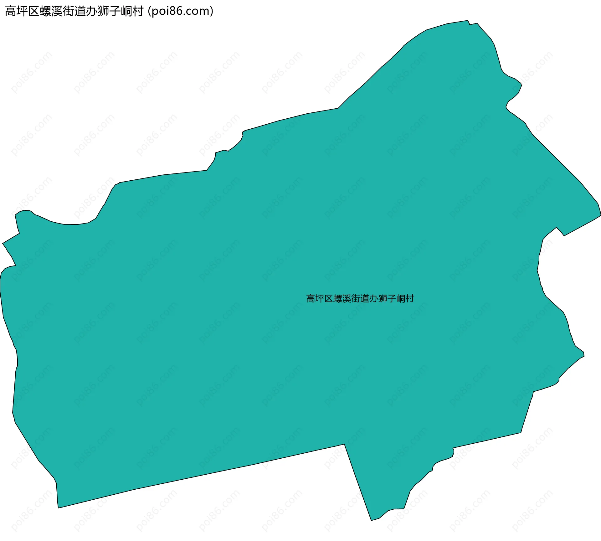 高坪区螺溪街道办狮子峒村边界地图