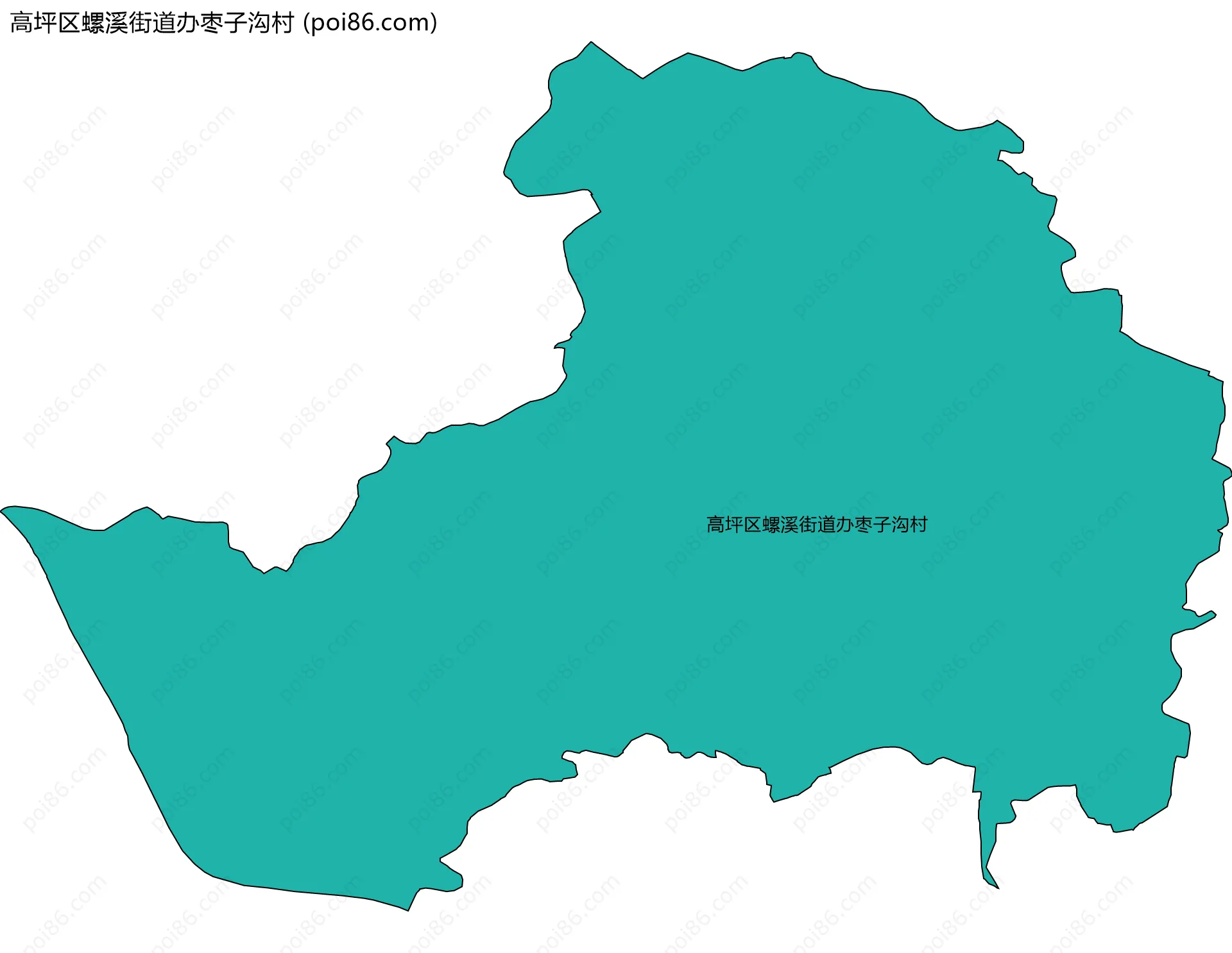 高坪区螺溪街道办枣子沟村边界地图