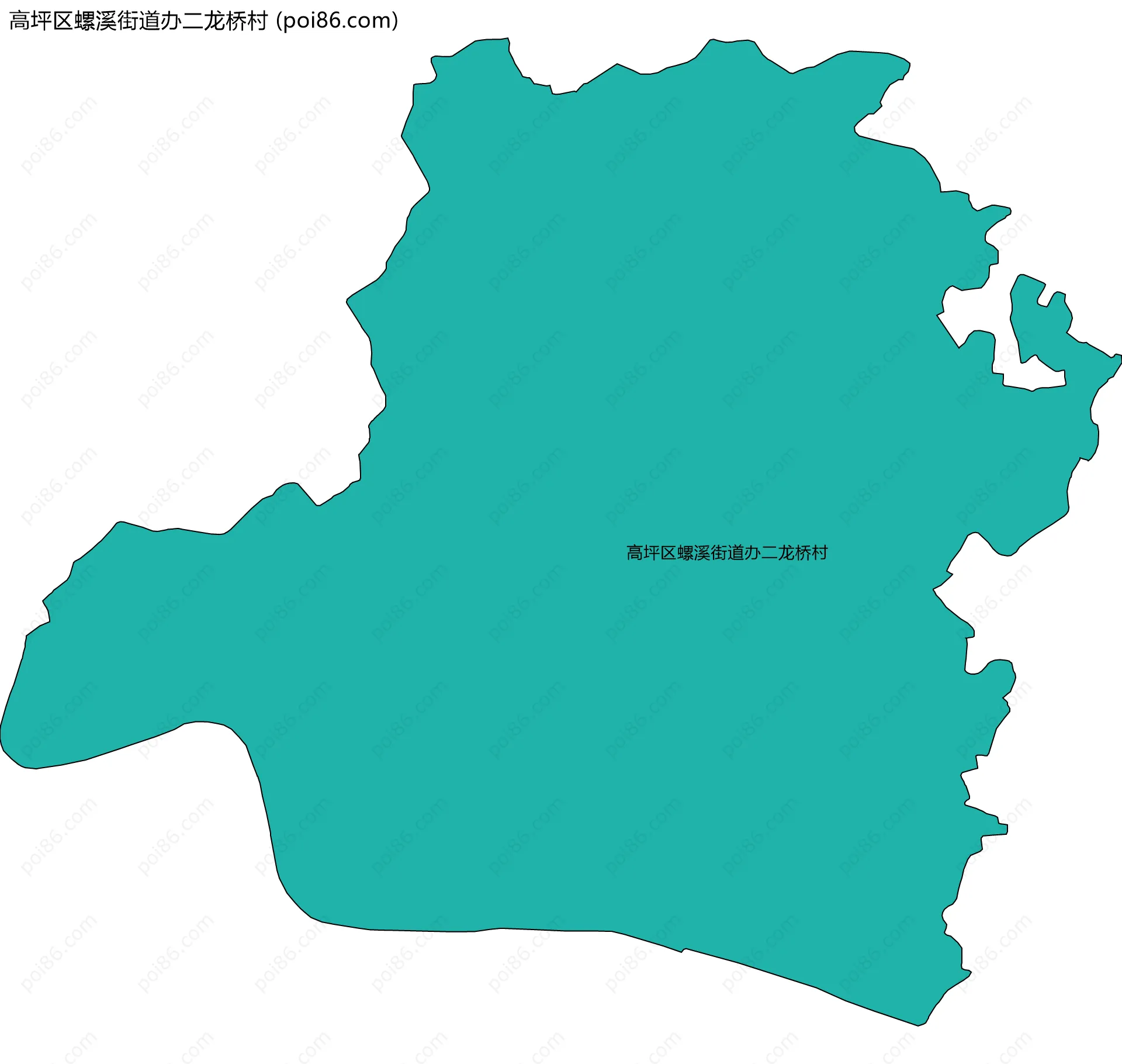高坪区螺溪街道办二龙桥村边界地图