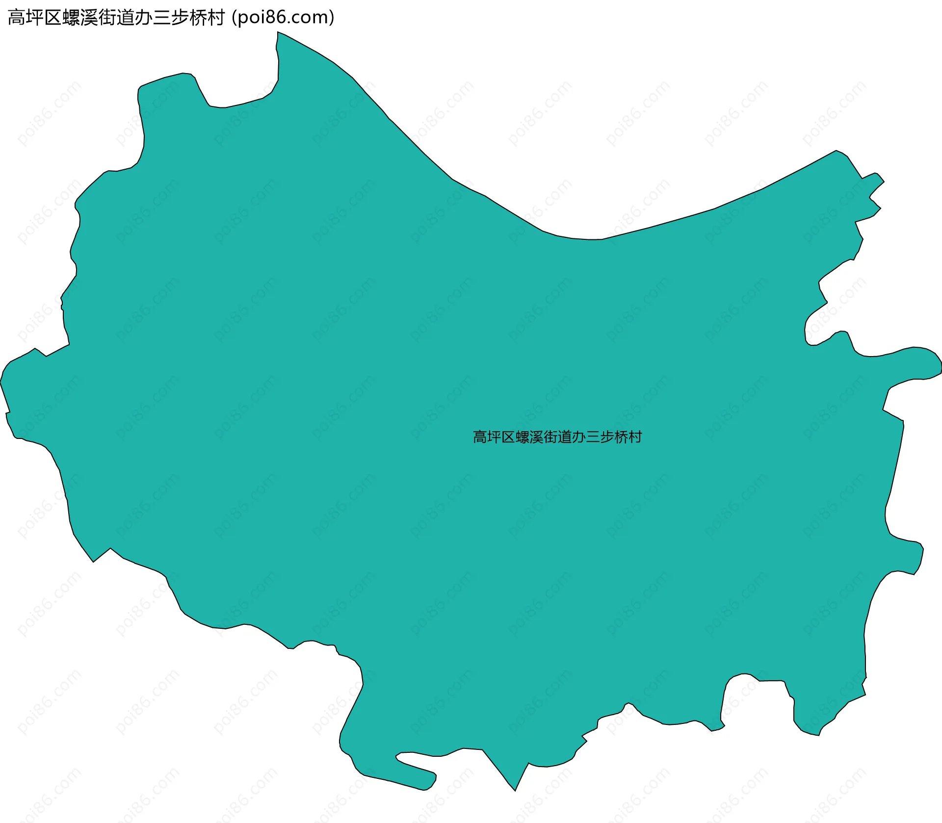 高坪区螺溪街道办三步桥村边界地图