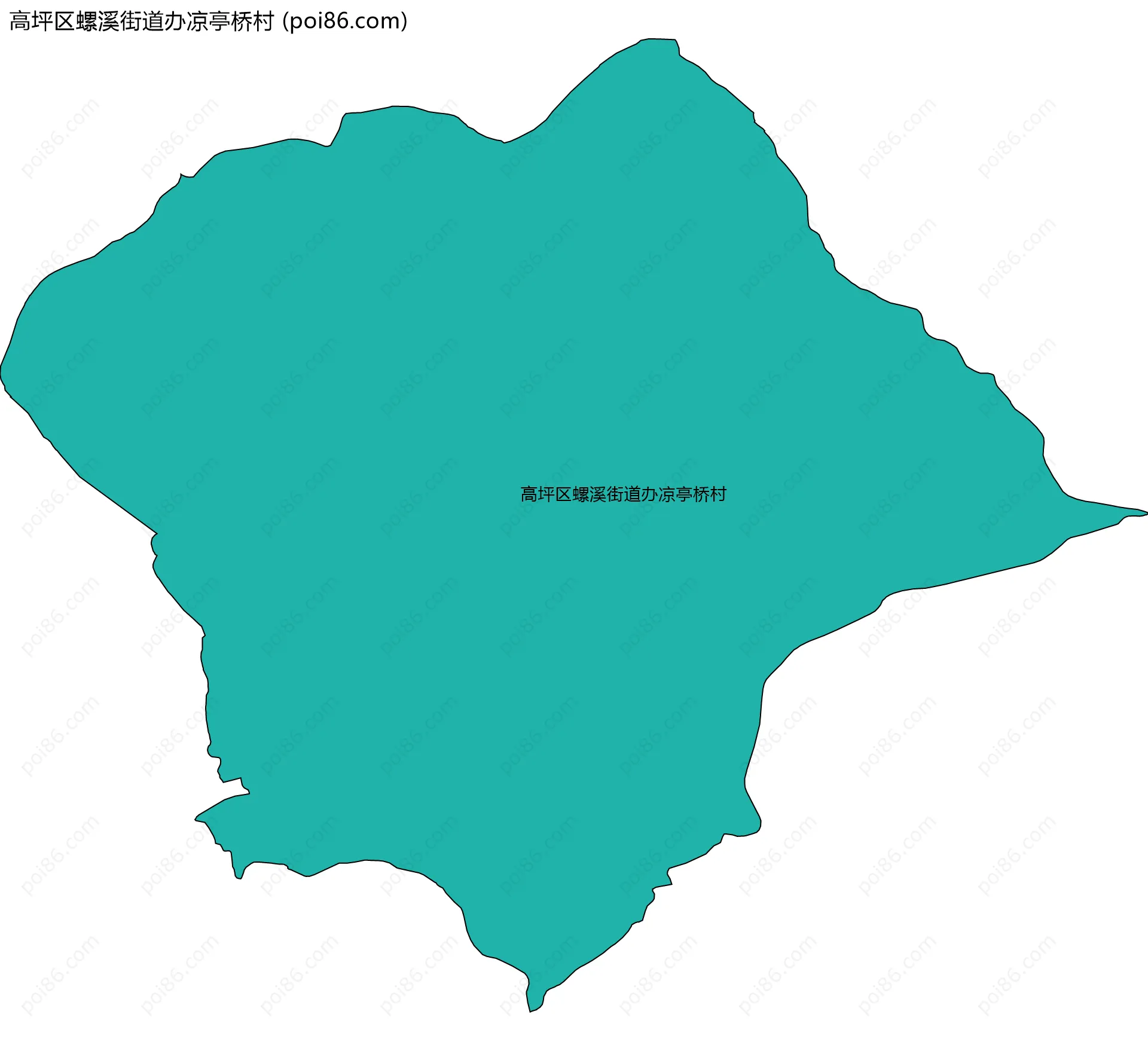 高坪区螺溪街道办凉亭桥村边界地图