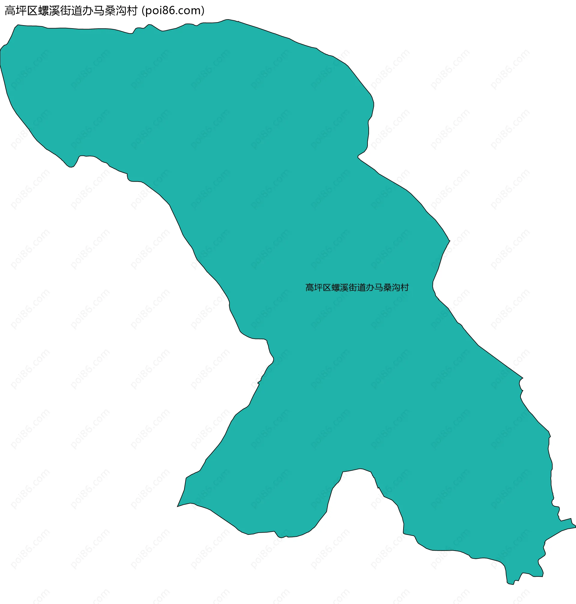 高坪区螺溪街道办马桑沟村边界地图