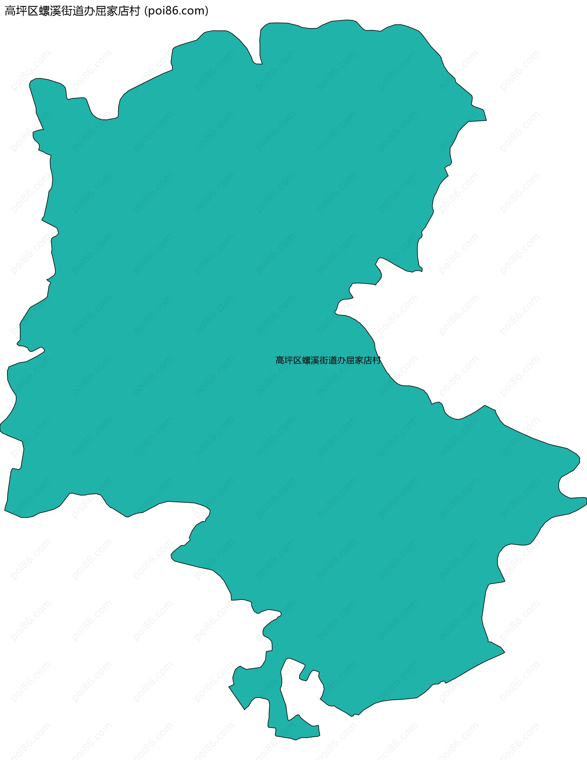 高坪区螺溪街道办屈家店村边界地图