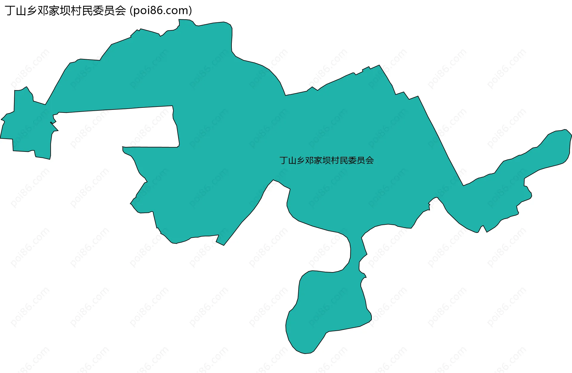 丁山乡邓家坝村民委员会边界地图