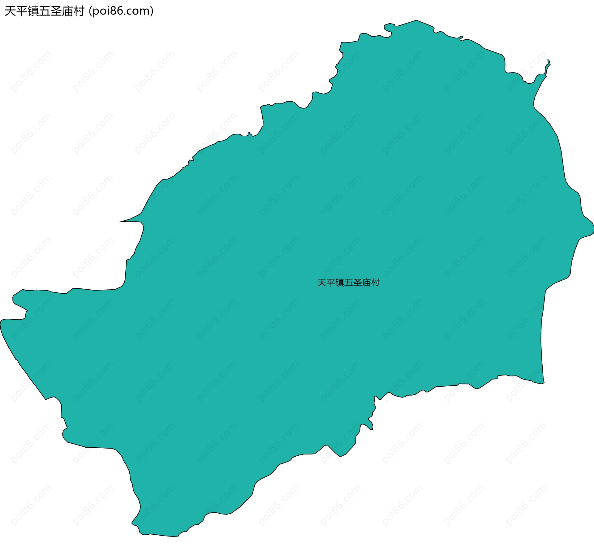 天平镇五圣庙村边界地图