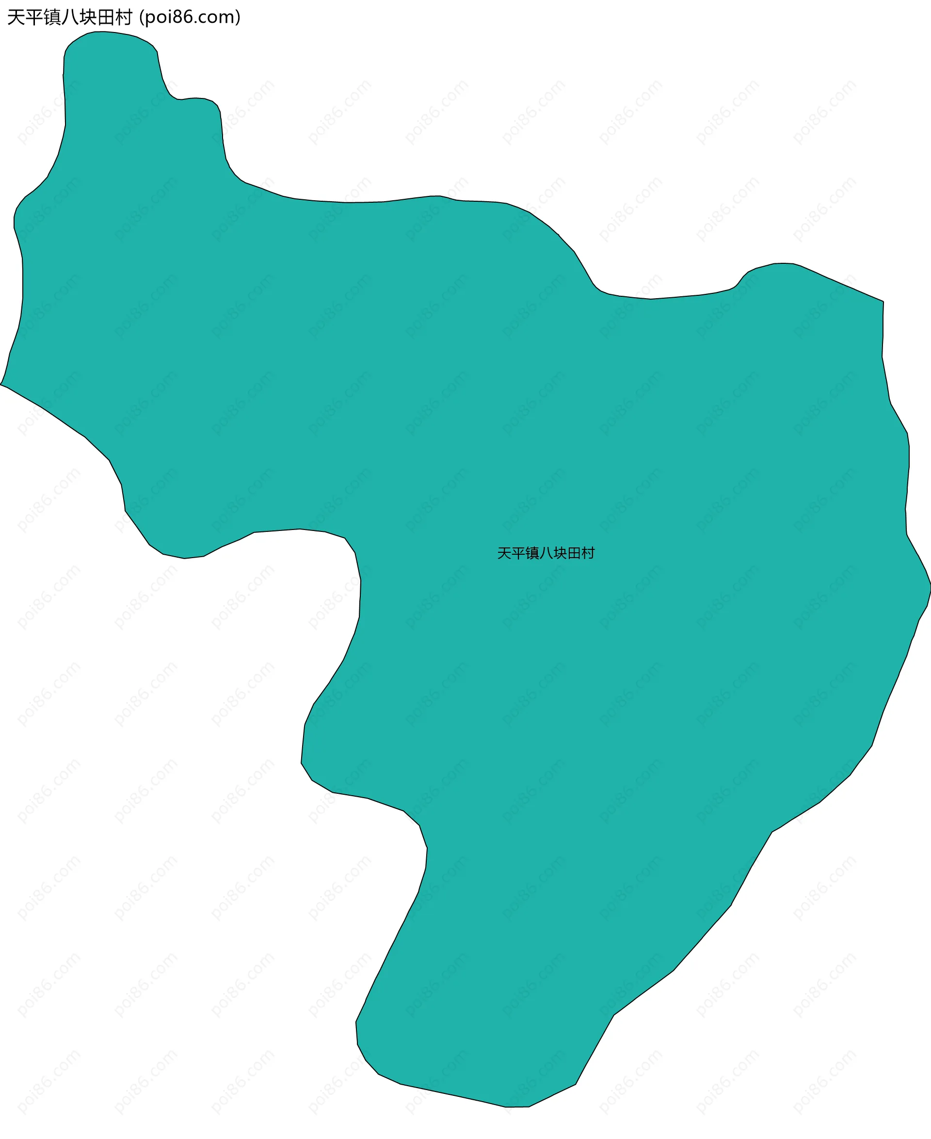 天平镇八块田村边界地图
