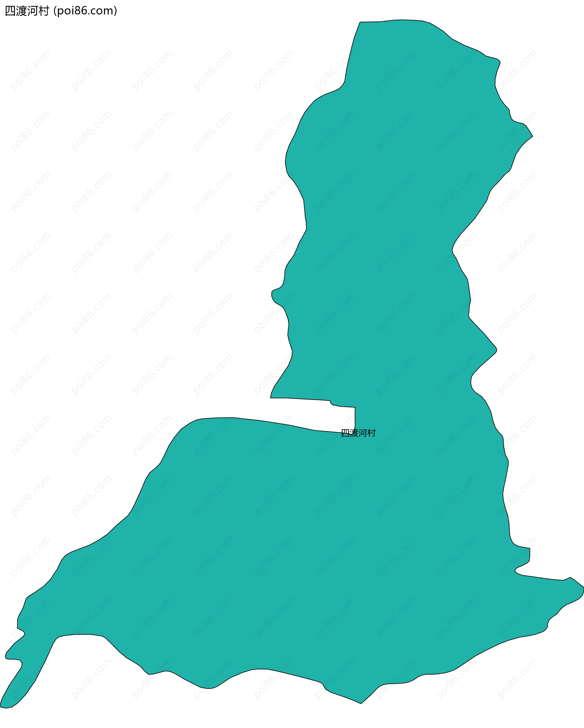 四渡河村边界地图