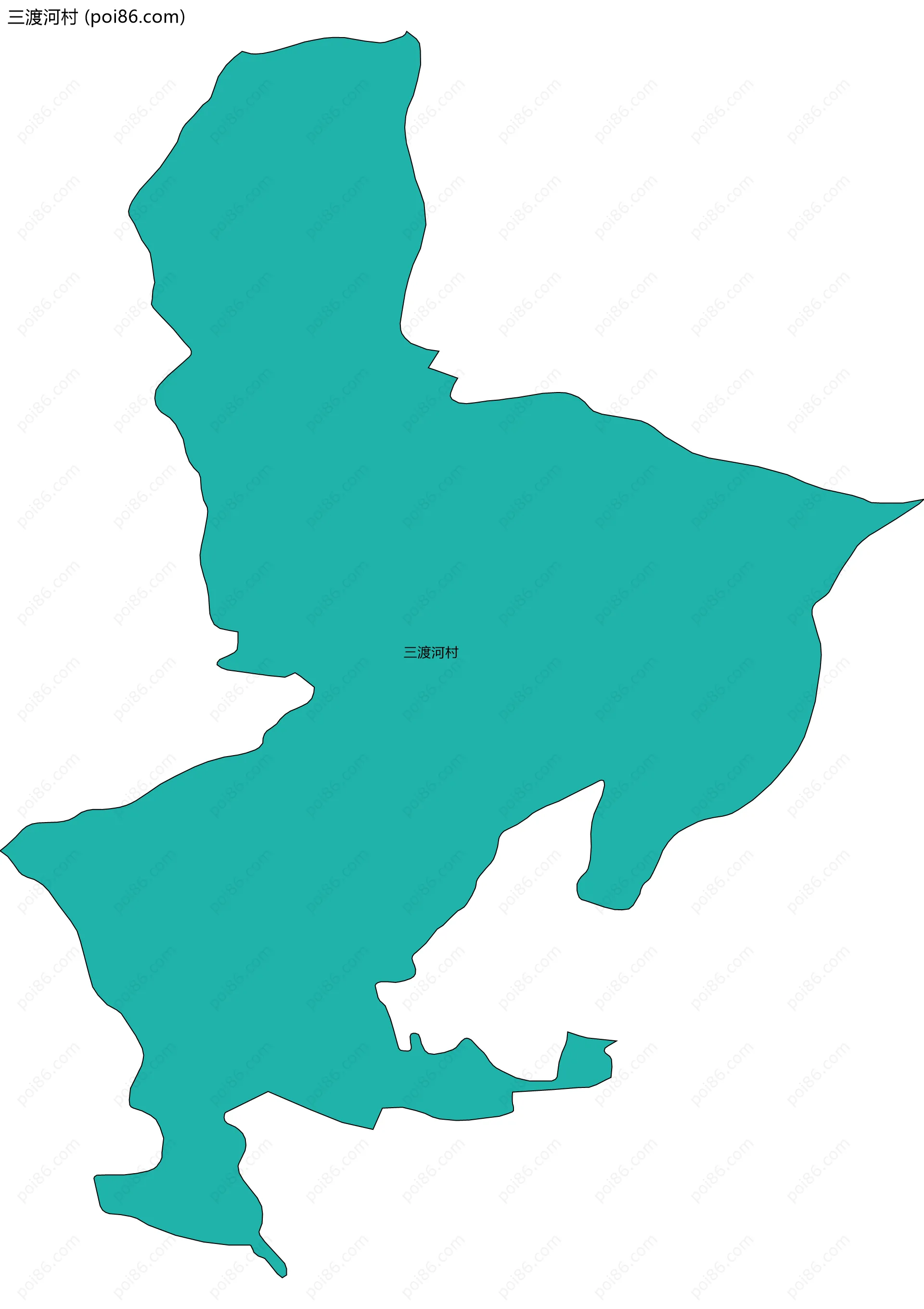 三渡河村边界地图