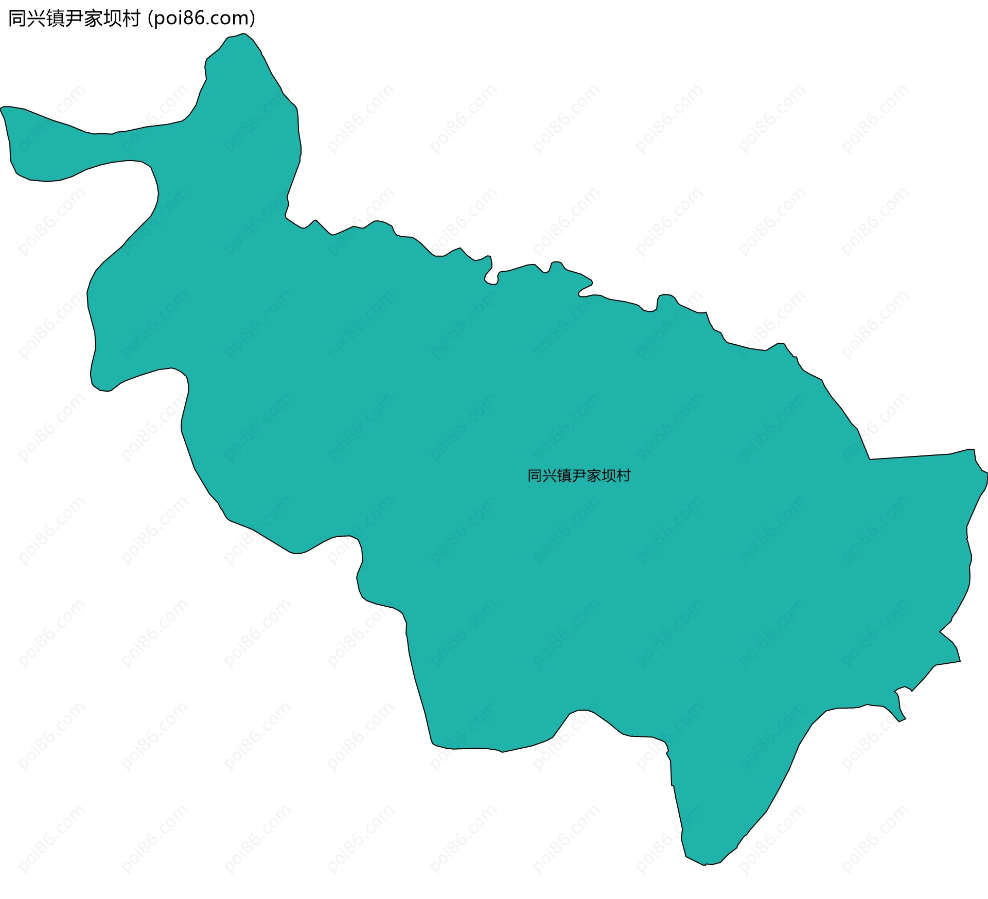 同兴镇尹家坝村边界地图
