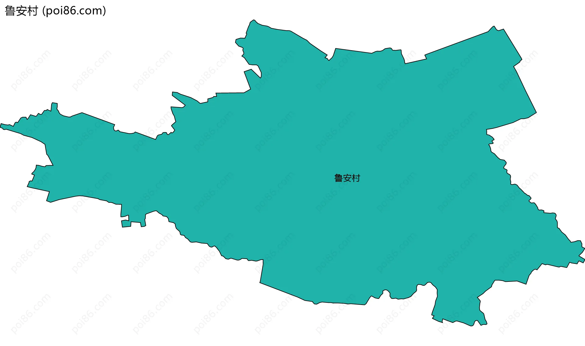 鲁安村边界地图