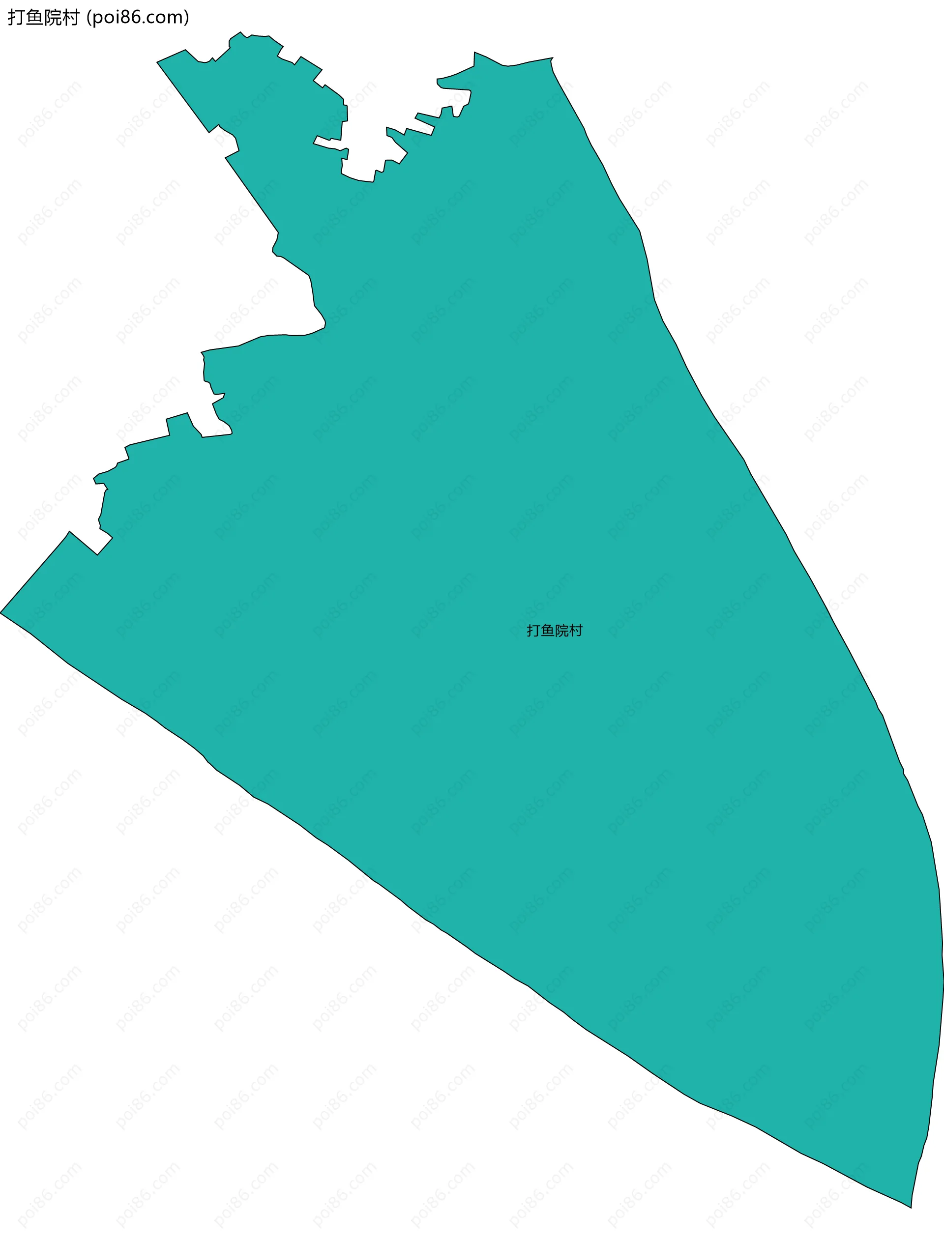 打鱼院村边界地图
