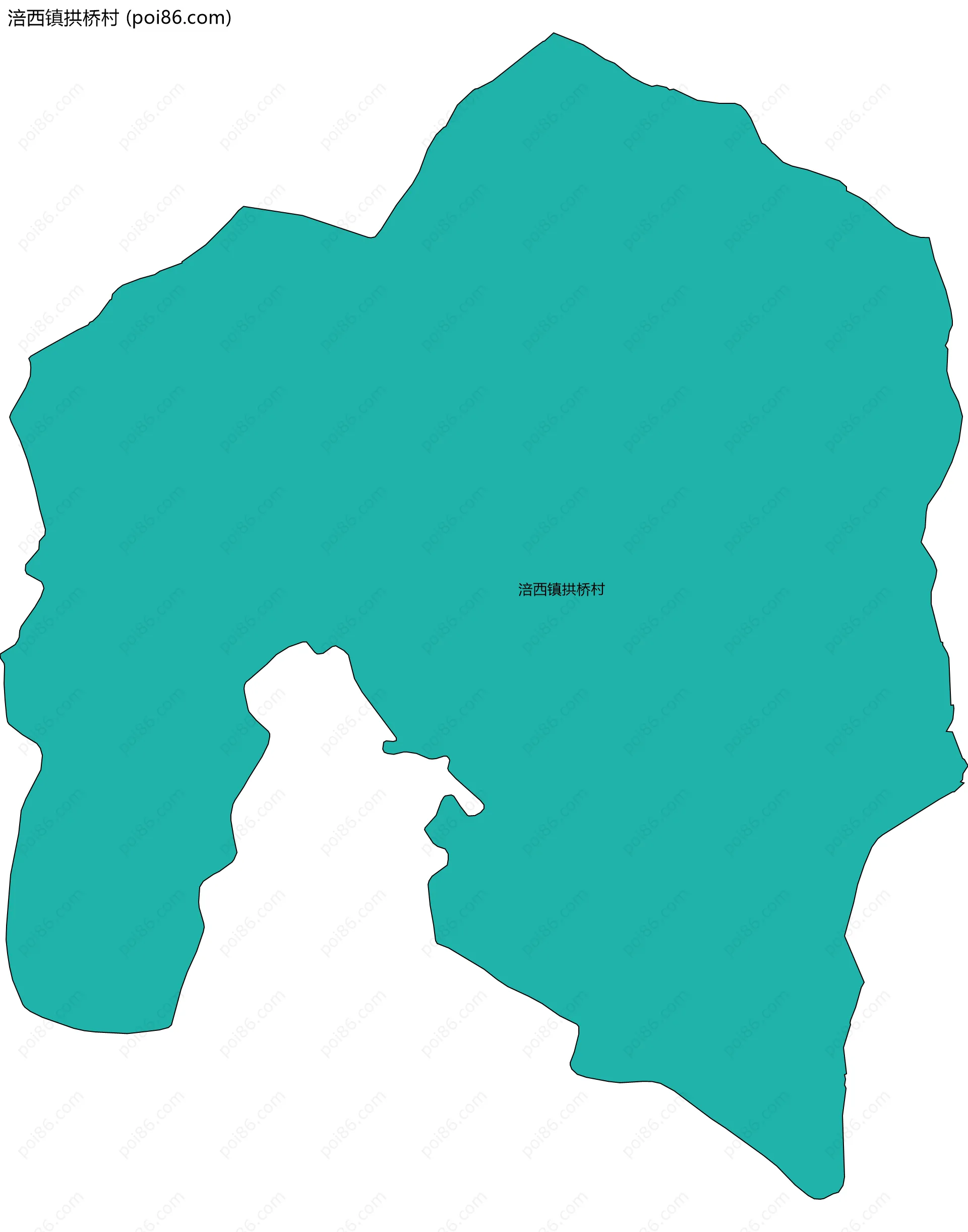 涪西镇拱桥村边界地图