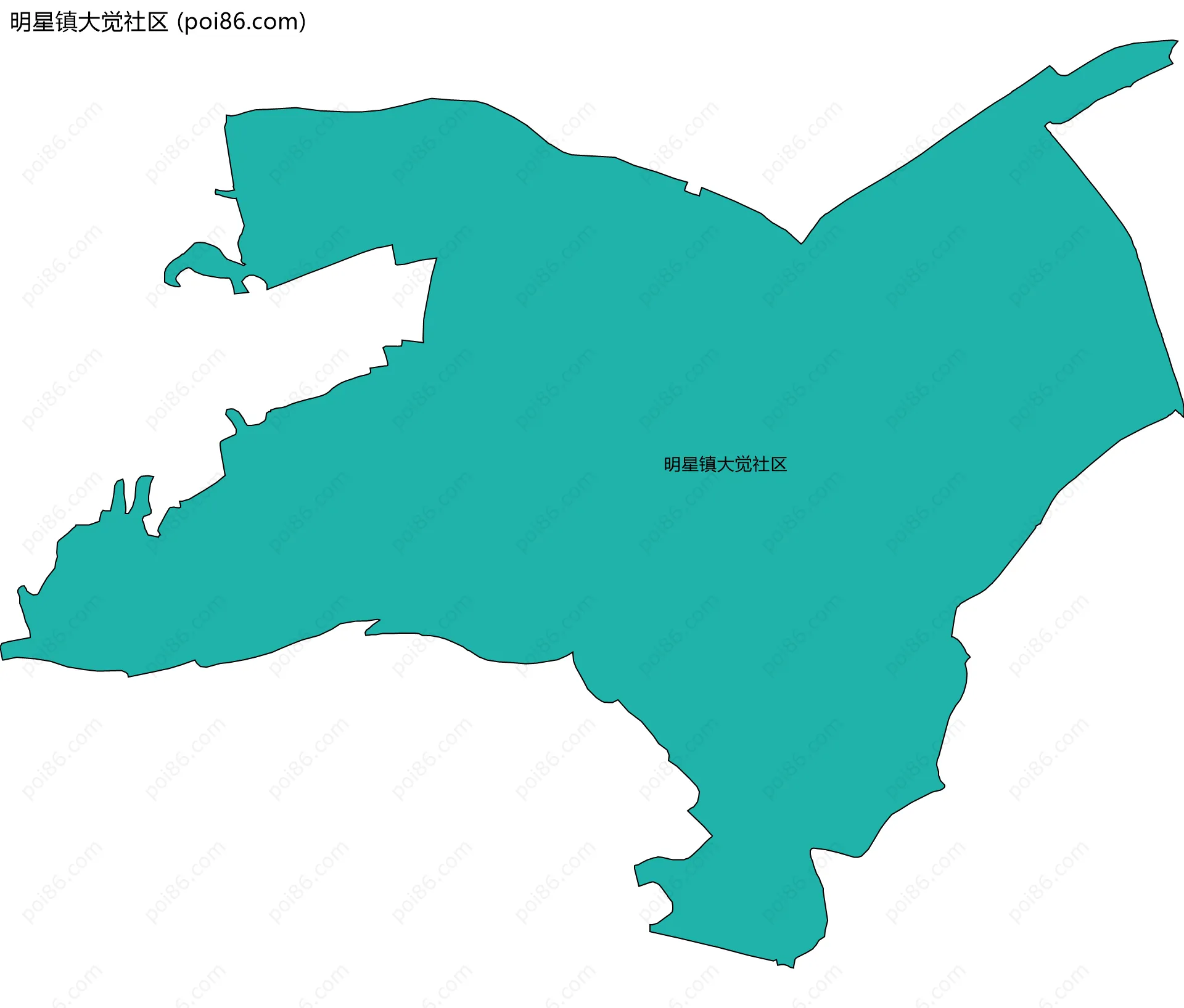 明星镇大觉社区边界地图