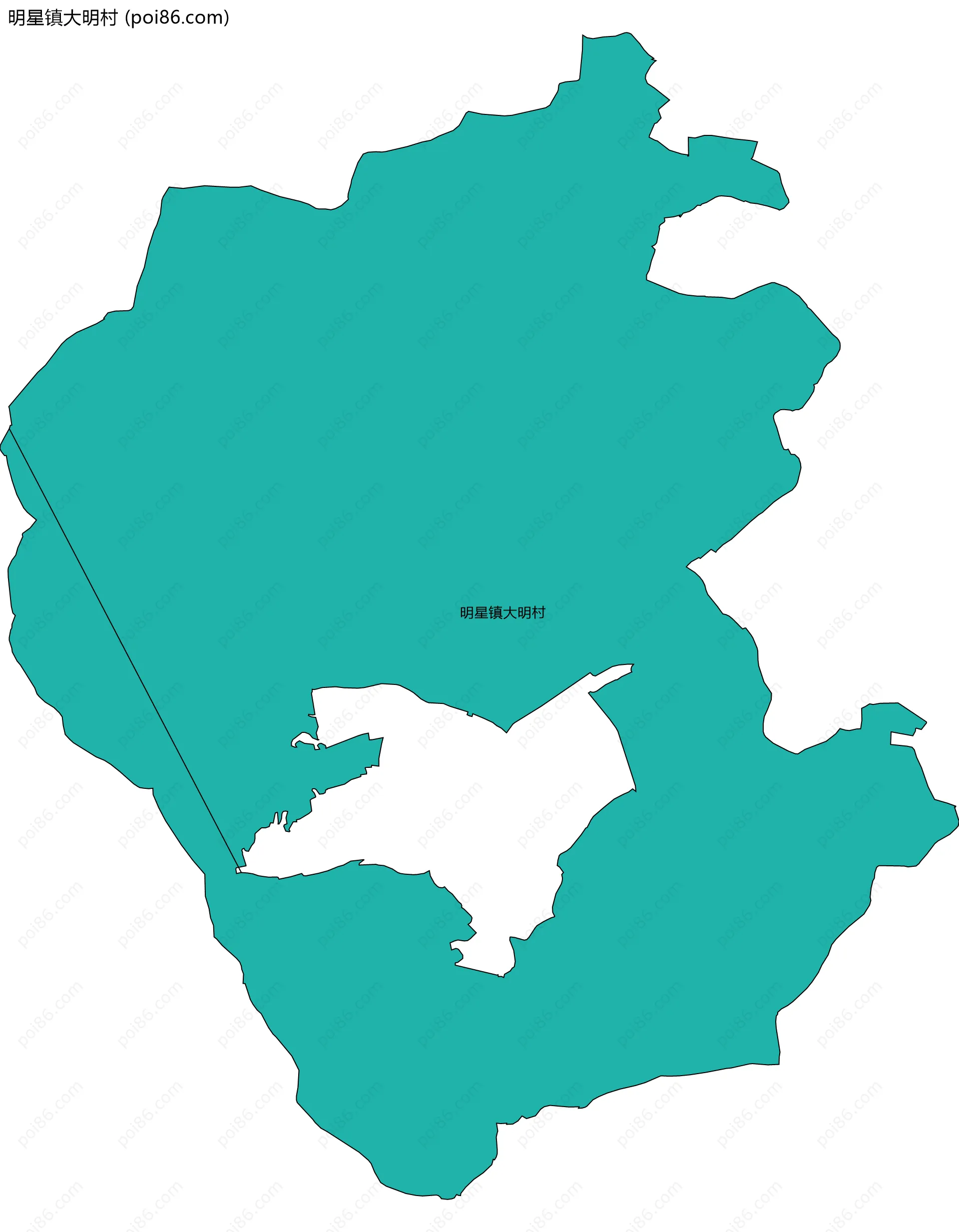 明星镇大明村边界地图