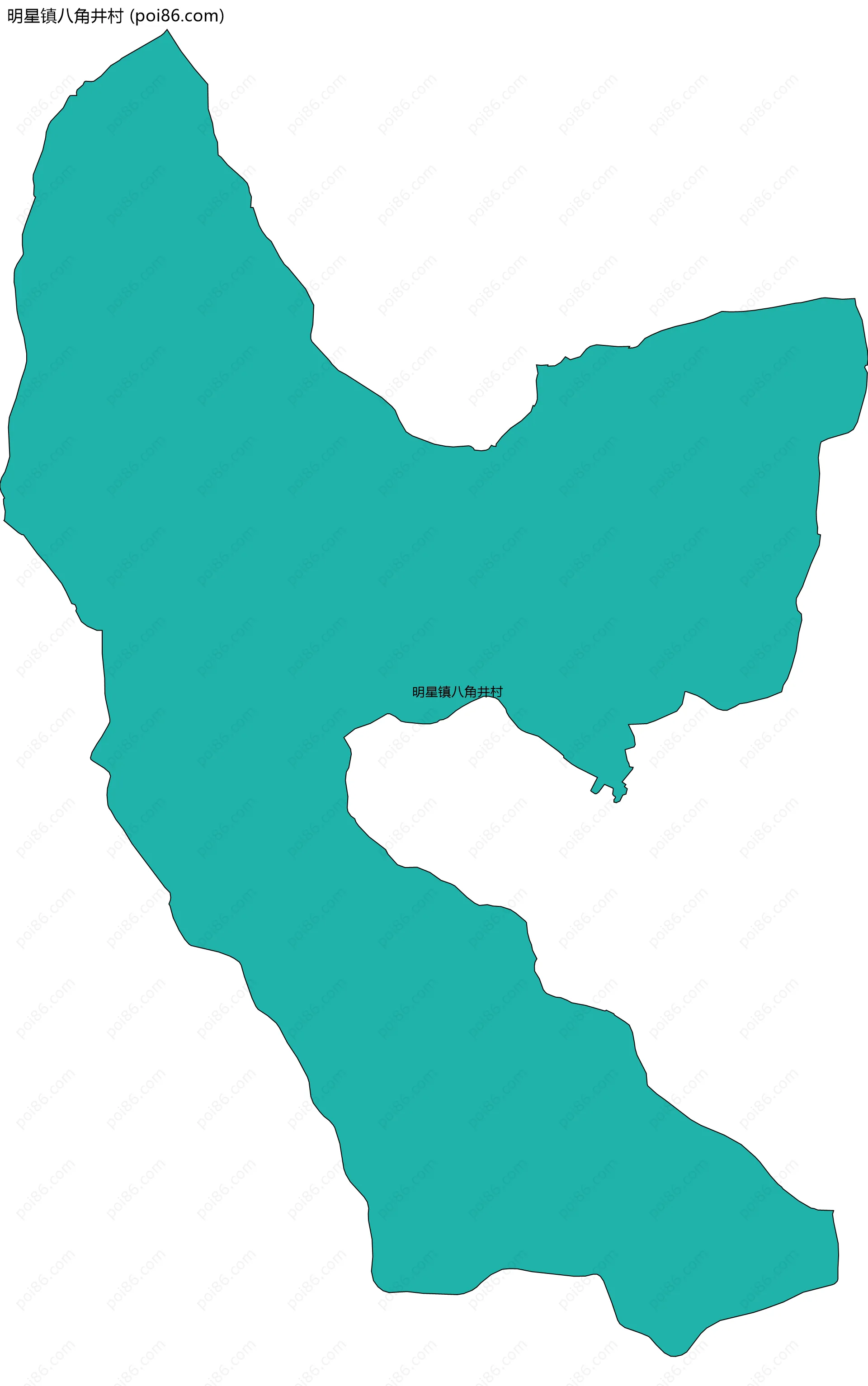 明星镇八角井村边界地图