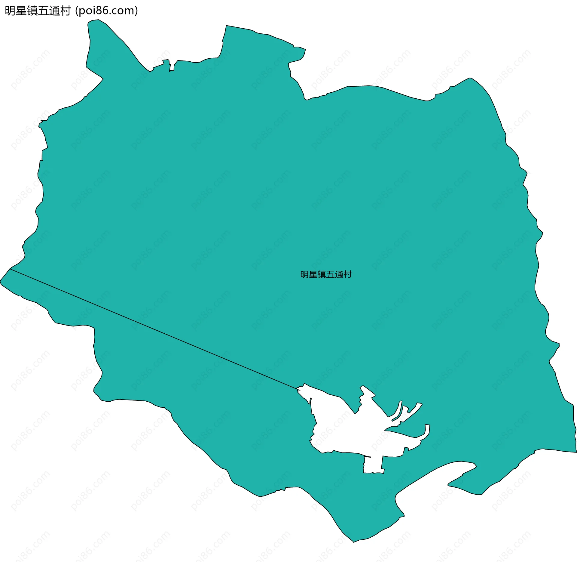 明星镇五通村边界地图