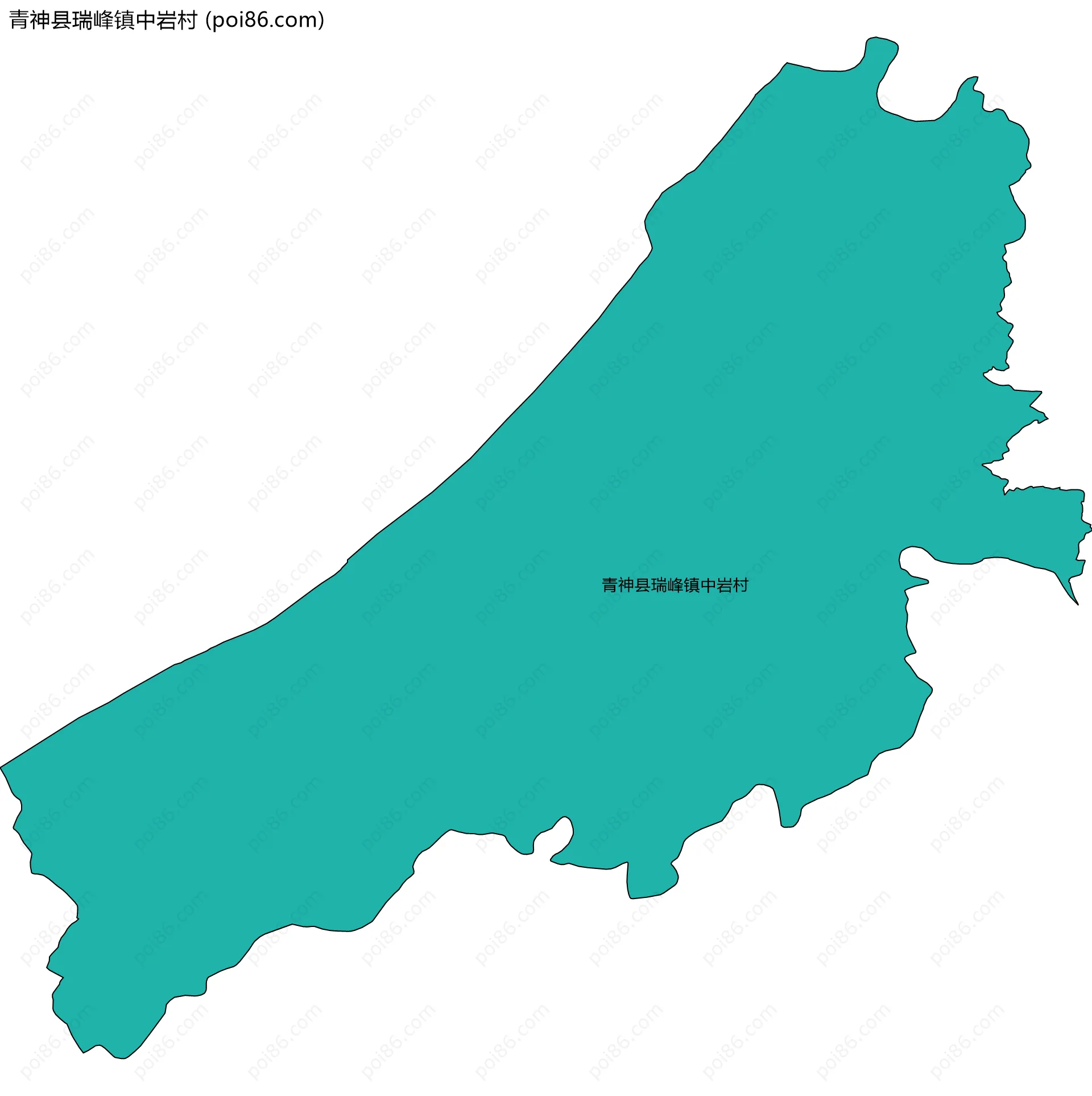 青神县瑞峰镇中岩村边界地图