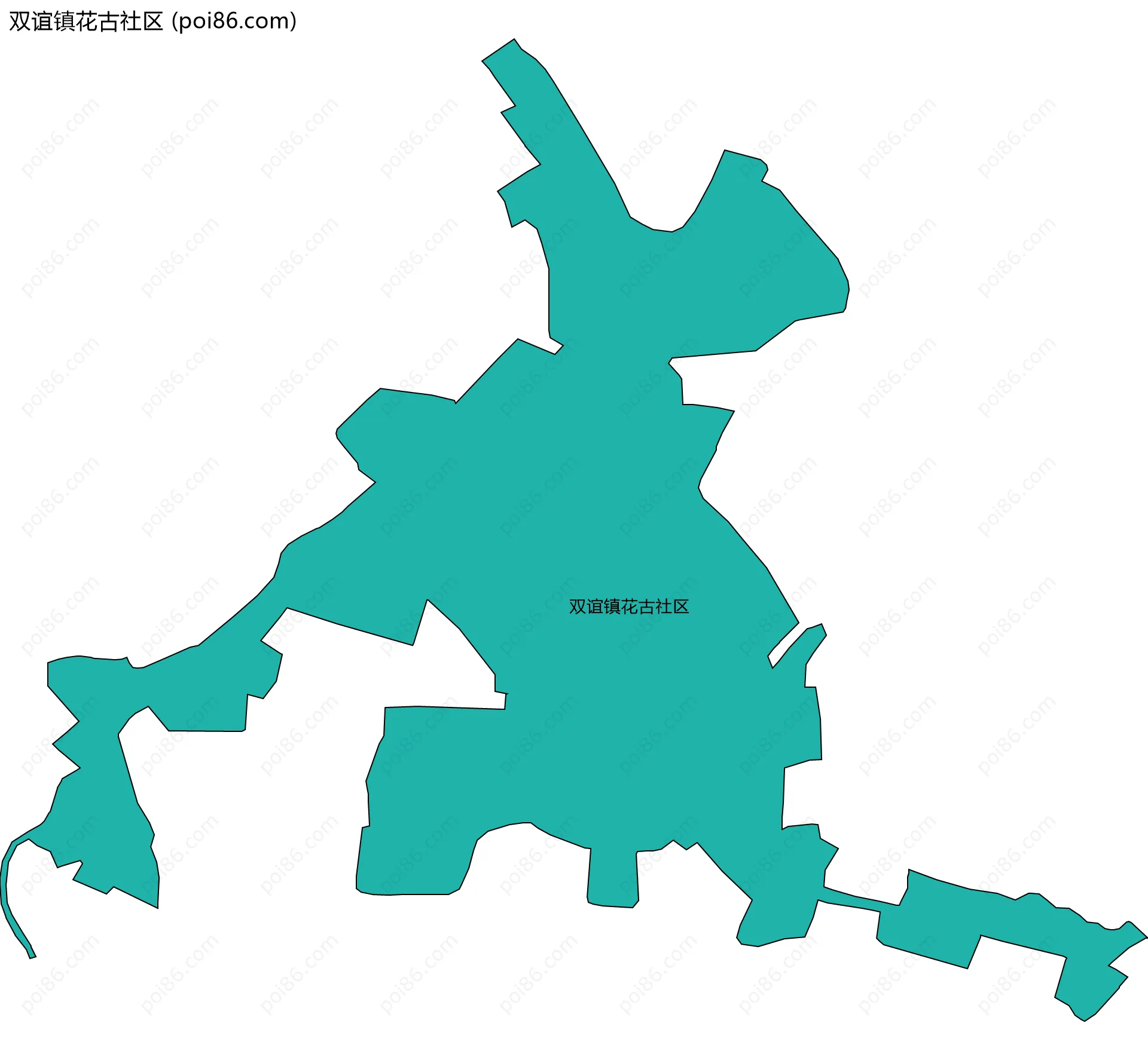 双谊镇花古社区边界地图