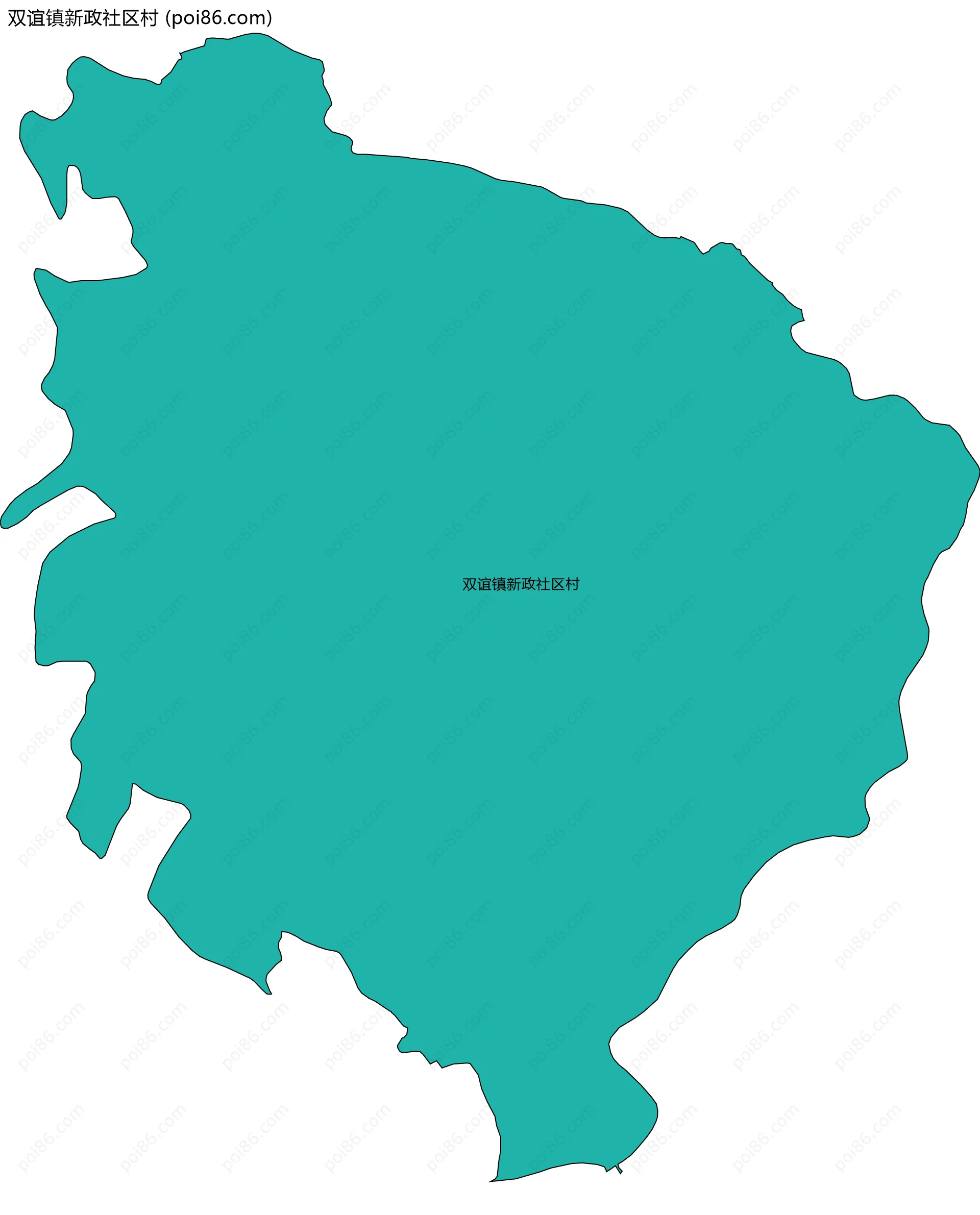 双谊镇新政社区村边界地图