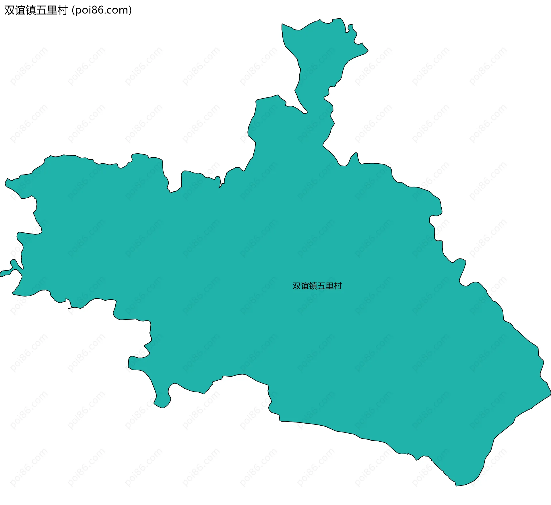 双谊镇五里村边界地图