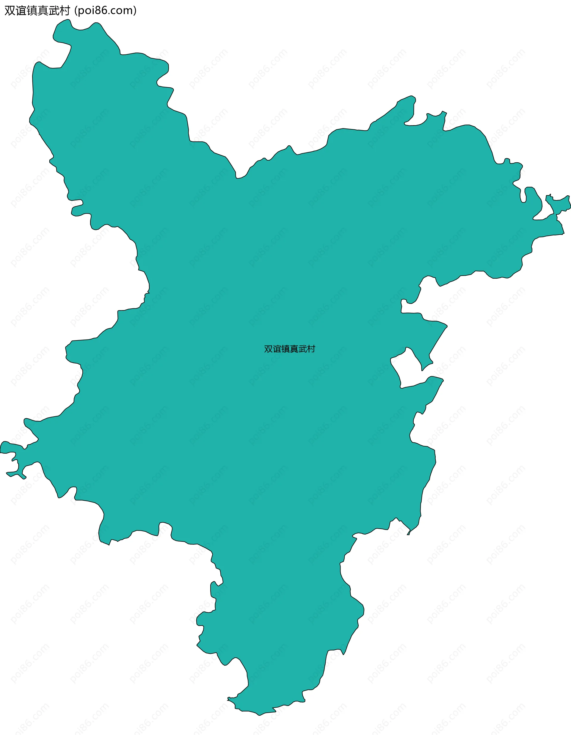 双谊镇真武村边界地图